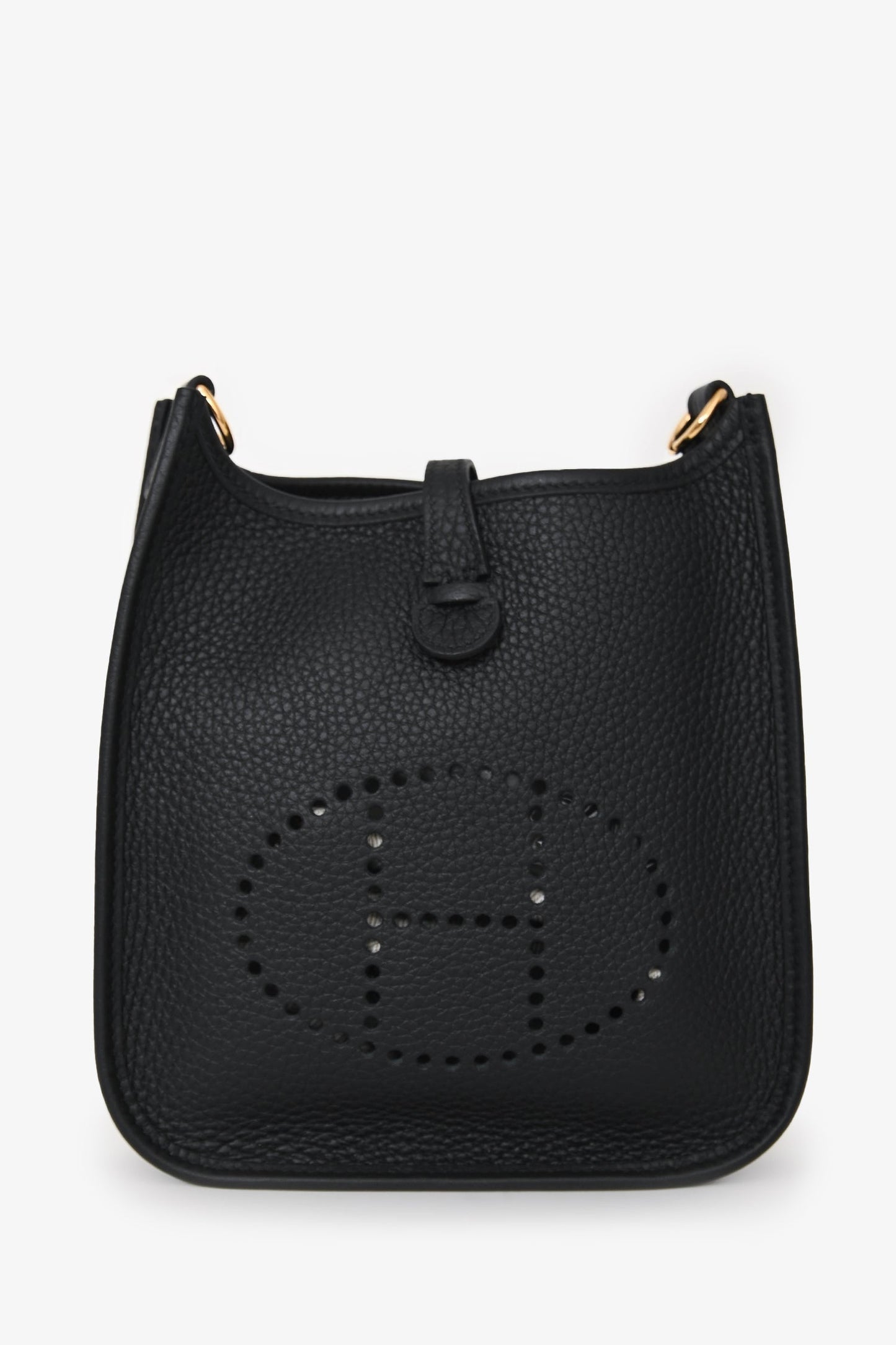 Hermès Black Clemence Leather Evelyne TPM Crossbody GHW