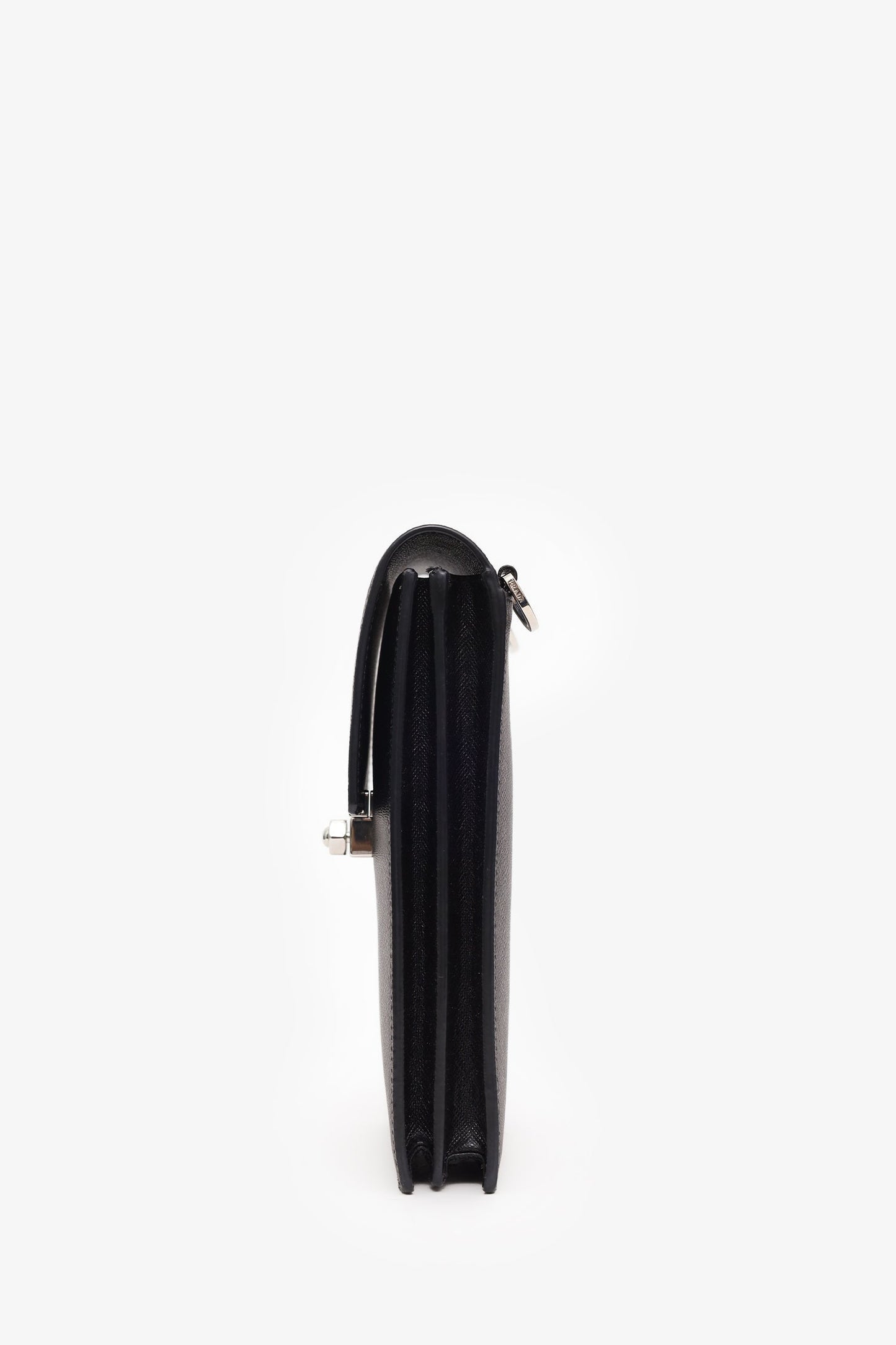 Prada Black Saffiano Leather Smartphone Pouch