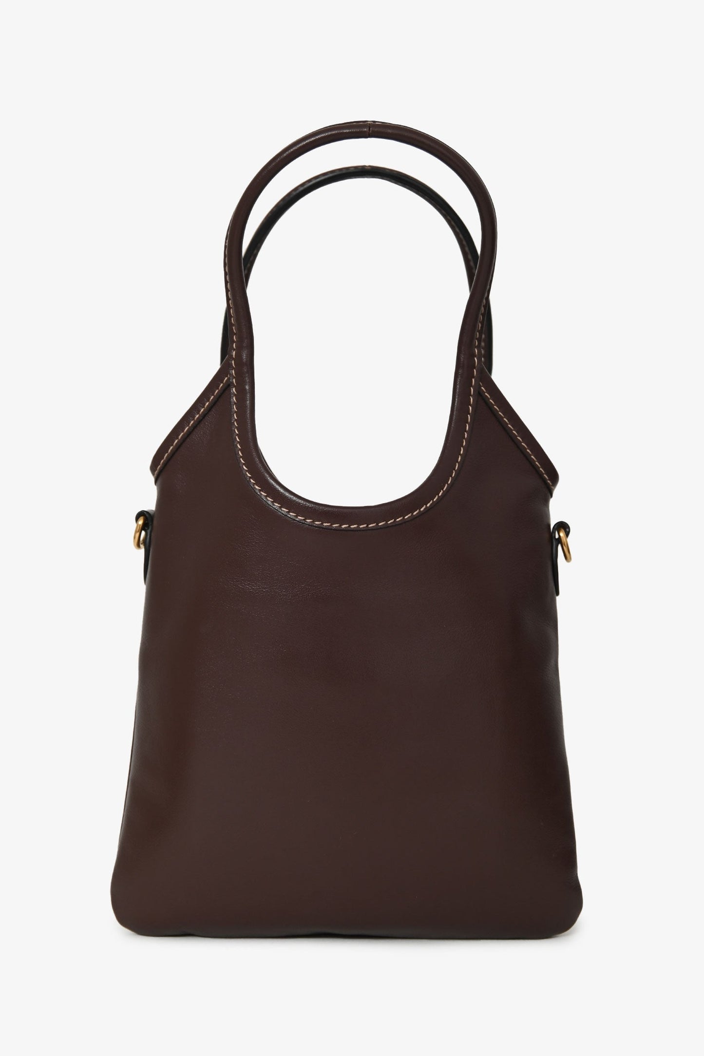 Miu Miu Brown Leather Mini Ivy Tote Bag