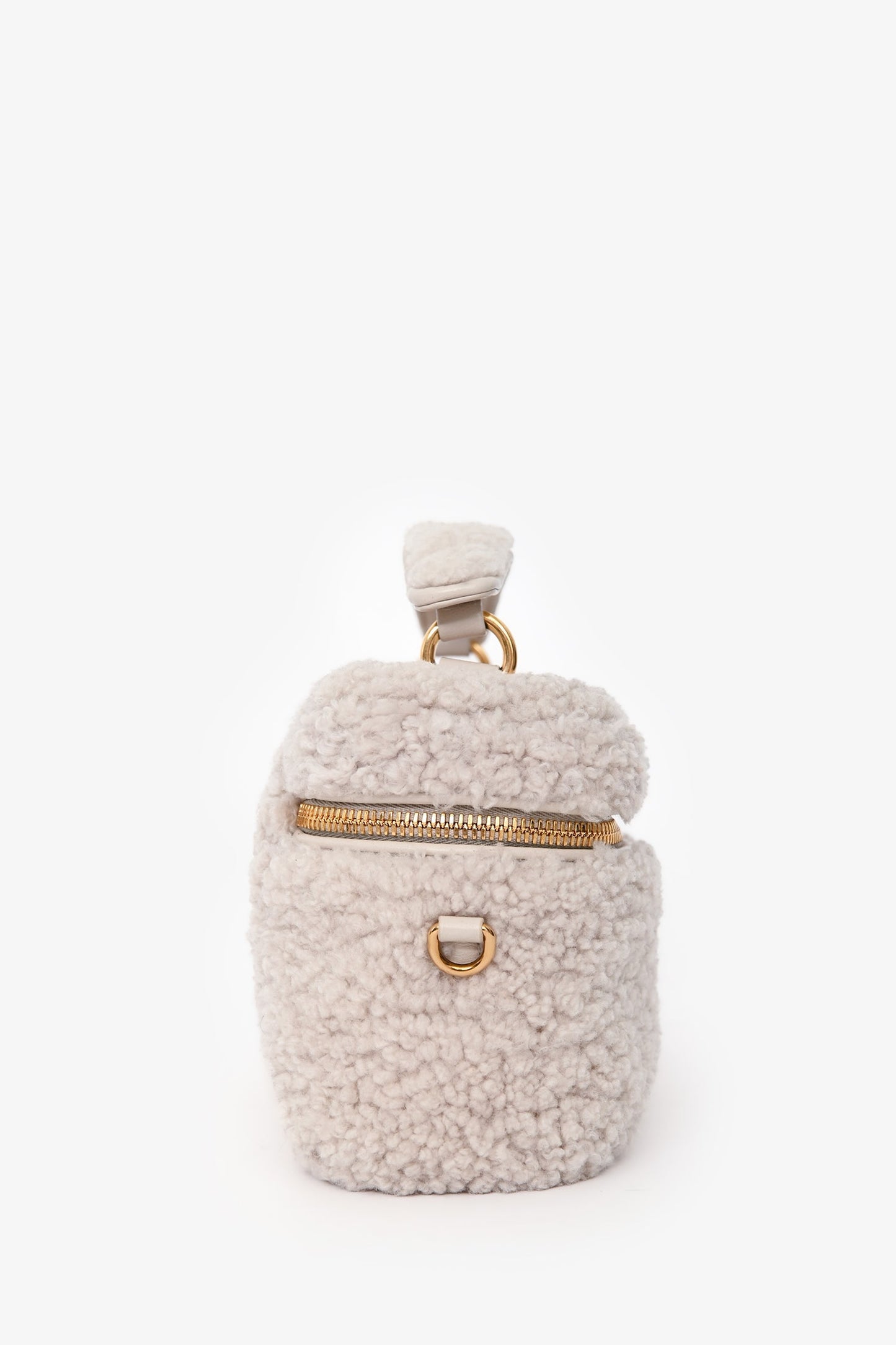 Miu Miu White Sheep Fur Vanity Top Handle