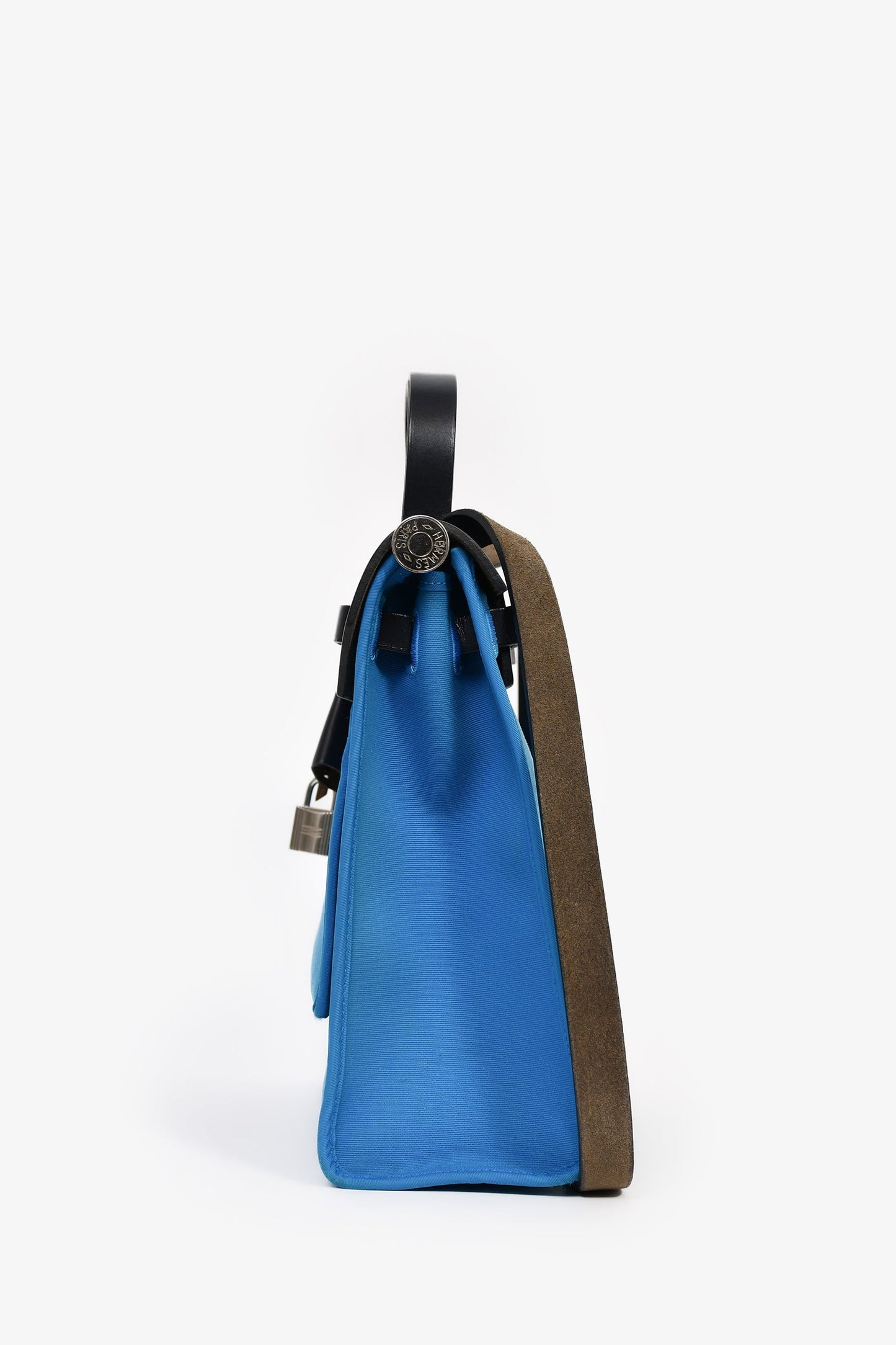 Hermès 2016 Blue/Black Canvas Leather Herbag 31 with Pouch