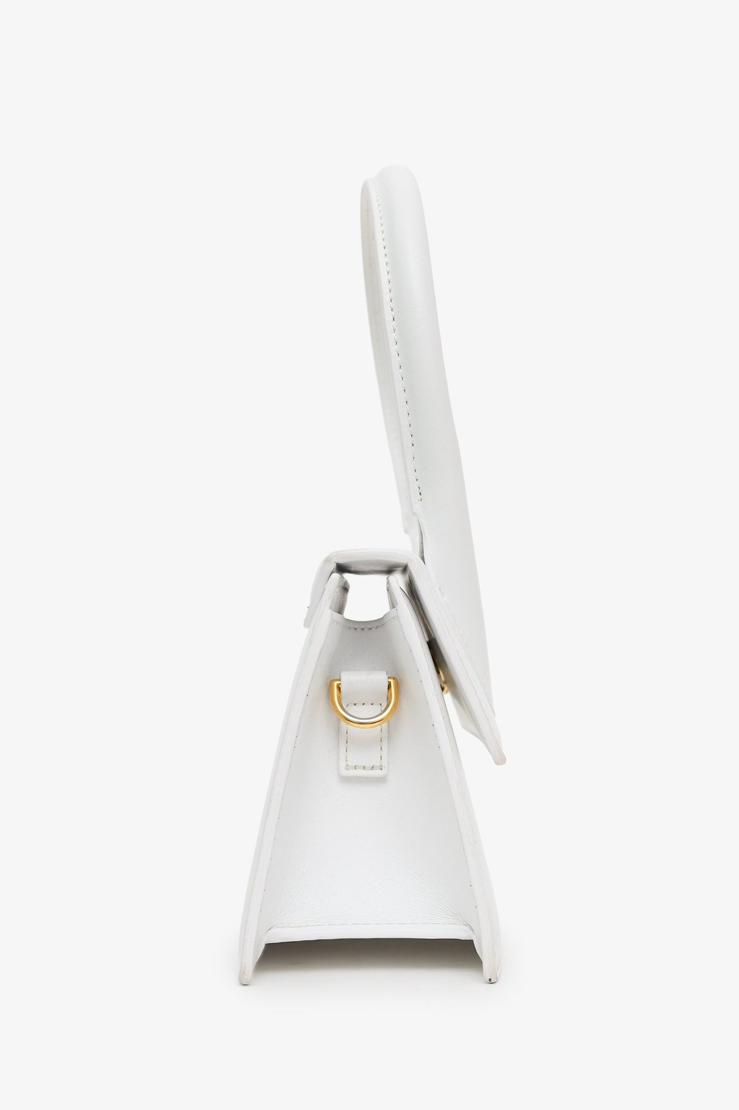 Jacquemus White Leather Medium Chiquito Top Handle With Strap