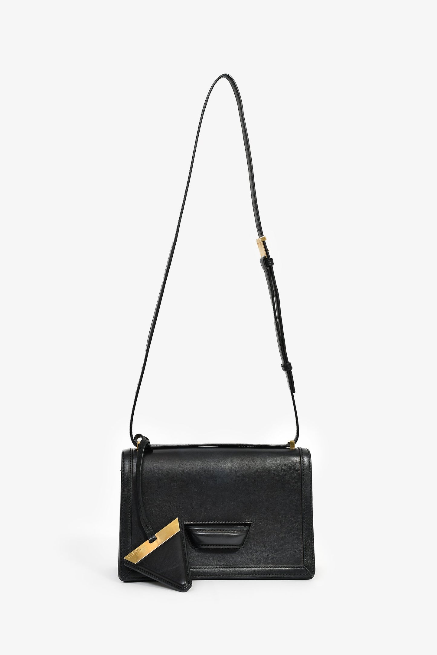 Loewe Black Leather Barcelona Medium Crossbody Bag