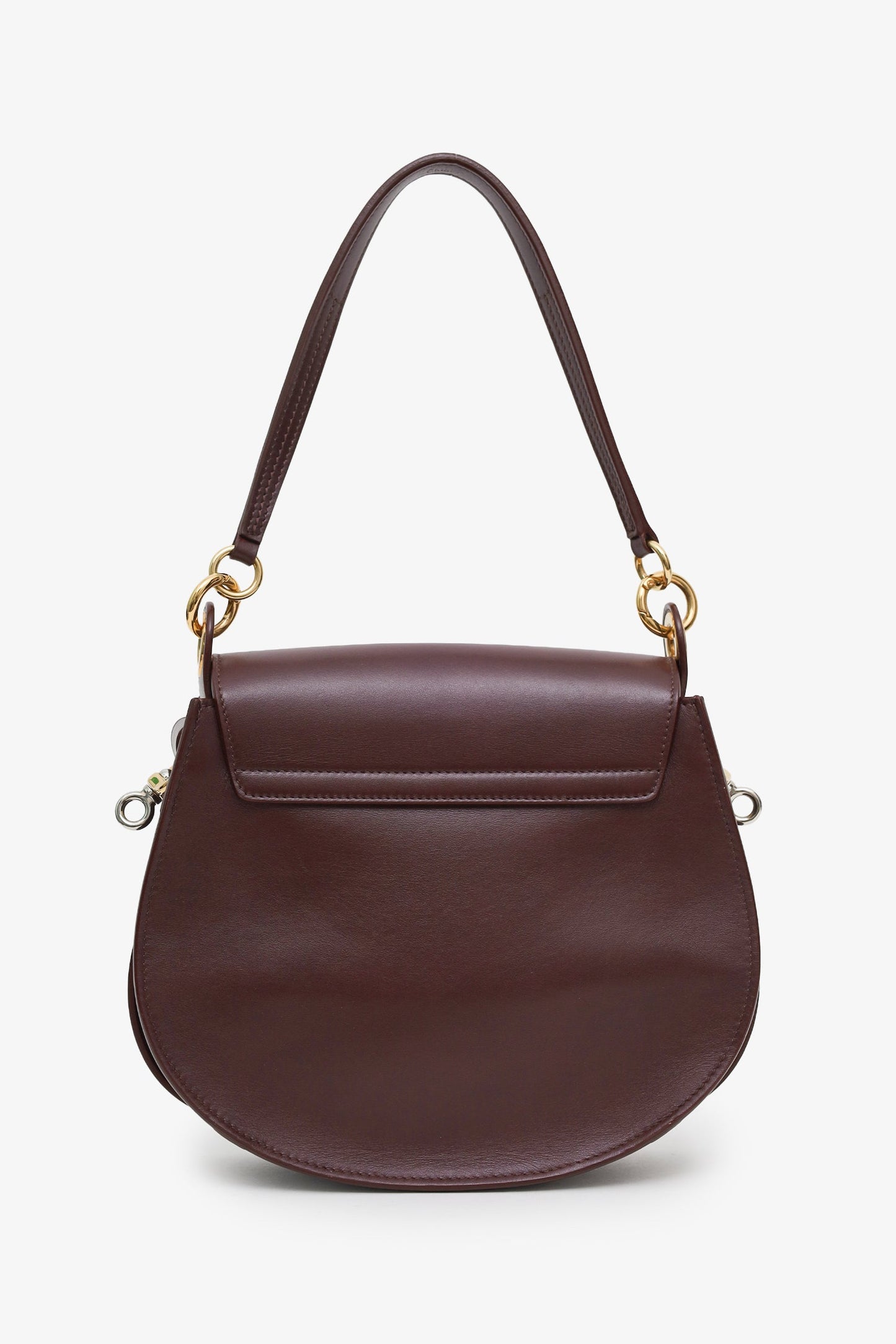 Chloé Burgundy Leather Shoulder Bag With Strap