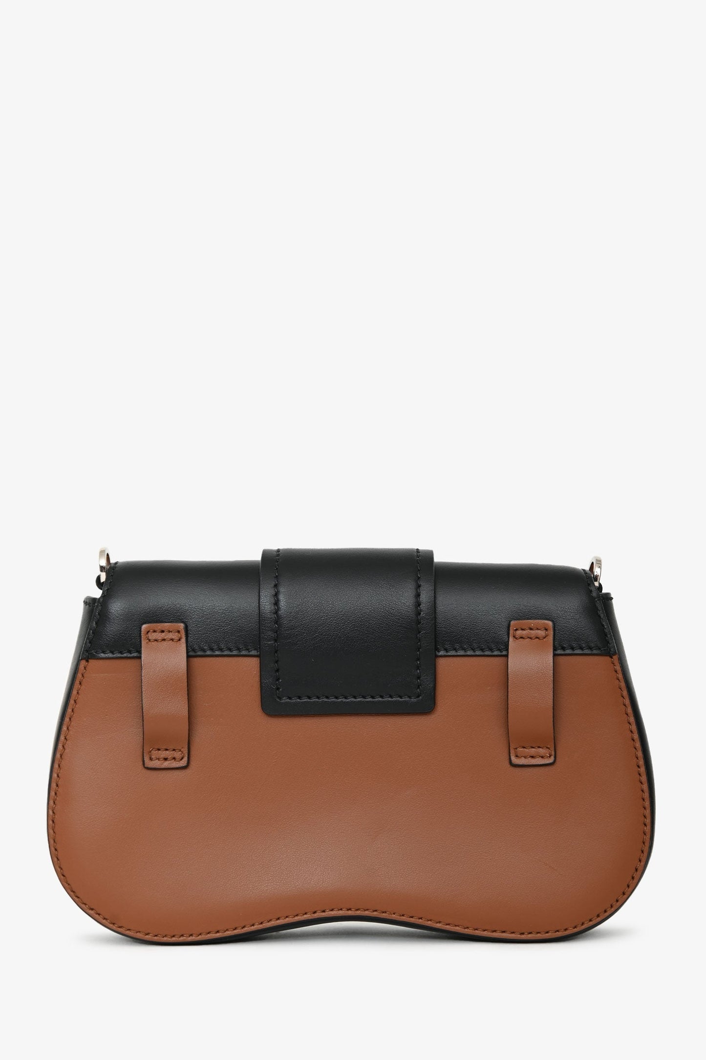 Prada 2019 Black/Brown Leather Small City Calf Sidonie Chain Shoulder Belt Bag