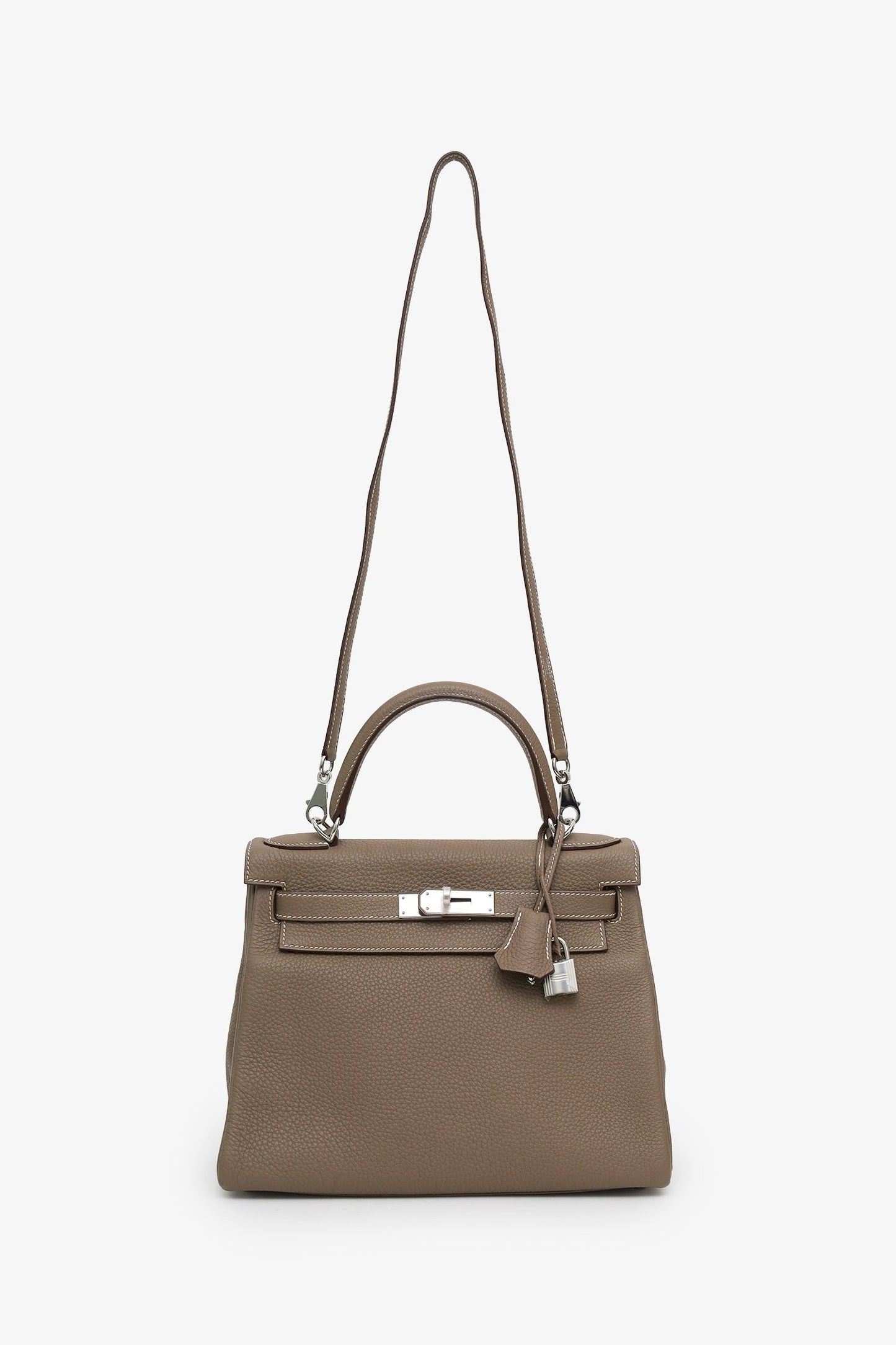 Hermès 2016 Etoupe Togo Leather Kelly 28 With Strap SHW