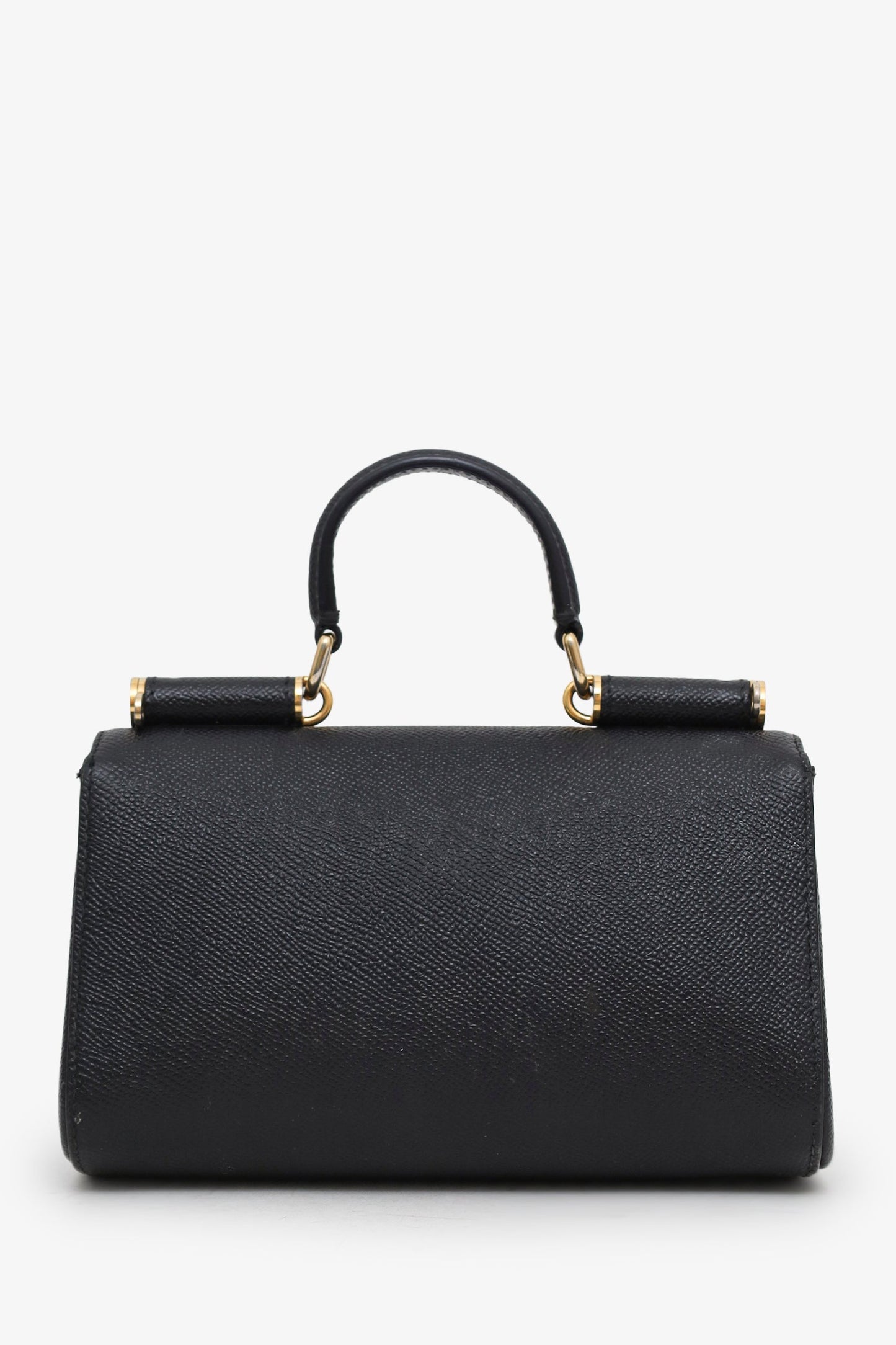 Dolce & Gabbana Black Leather Small Sicily Top Handle with Strap