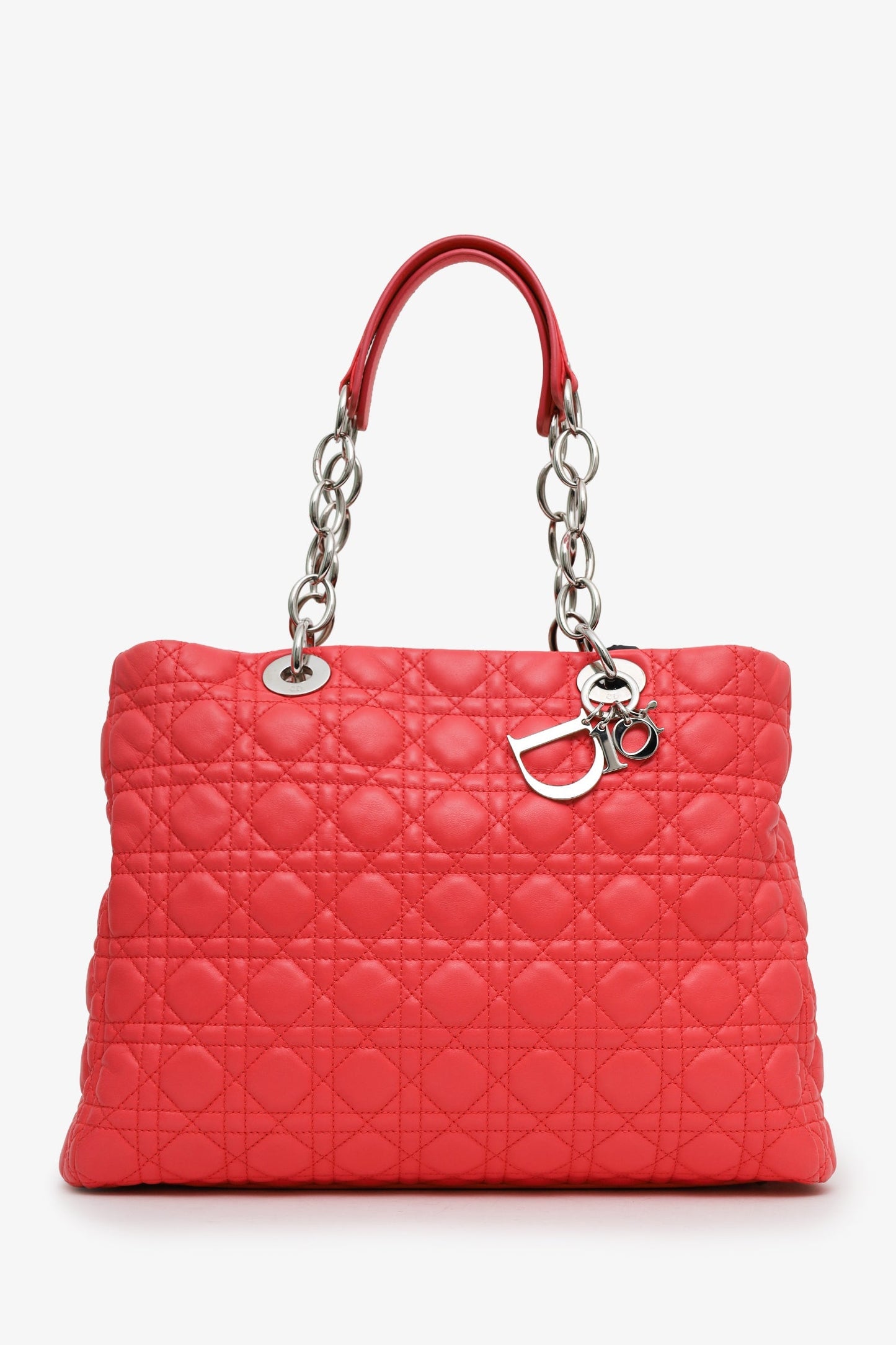 Christian Dior 2012 Pink Cannage Lambskin Leather Dior Soft Shopping Tote Bag
