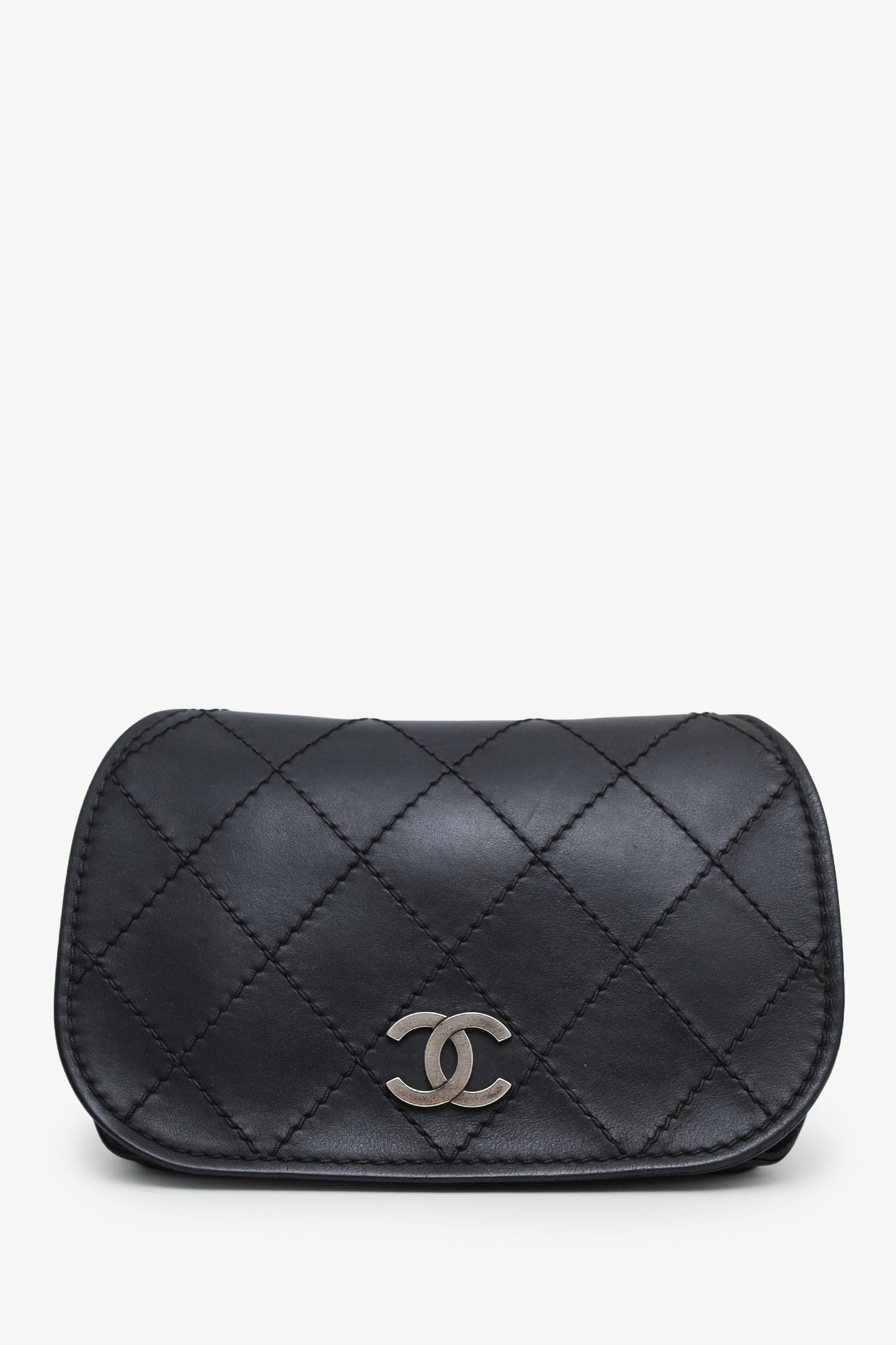 Chanel™ Black Quilted Leather Paris-Edinburgh Mini Highlander Messenger Bag