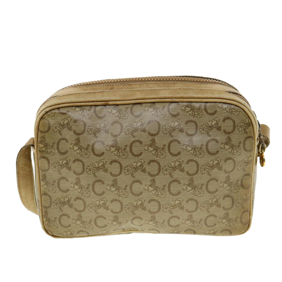 Luxury CELINE C Macadam Canvas Shoulder Bag Beige  fm1641