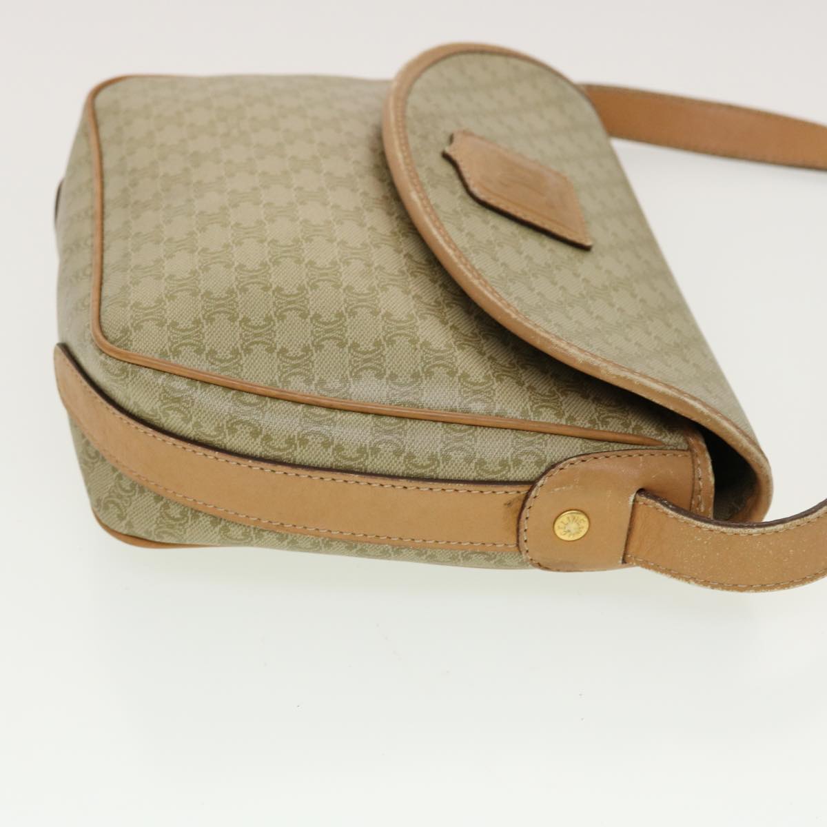 Luxury CELINE Macadam Canvas Shoulder Bag Beige  fm2348