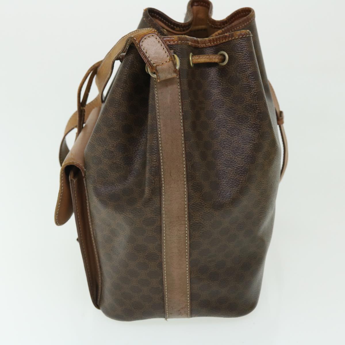Luxury CELINE Macadam Canvas Shoulder Bag PVC Leather 2Set Brown Beige  fm2643