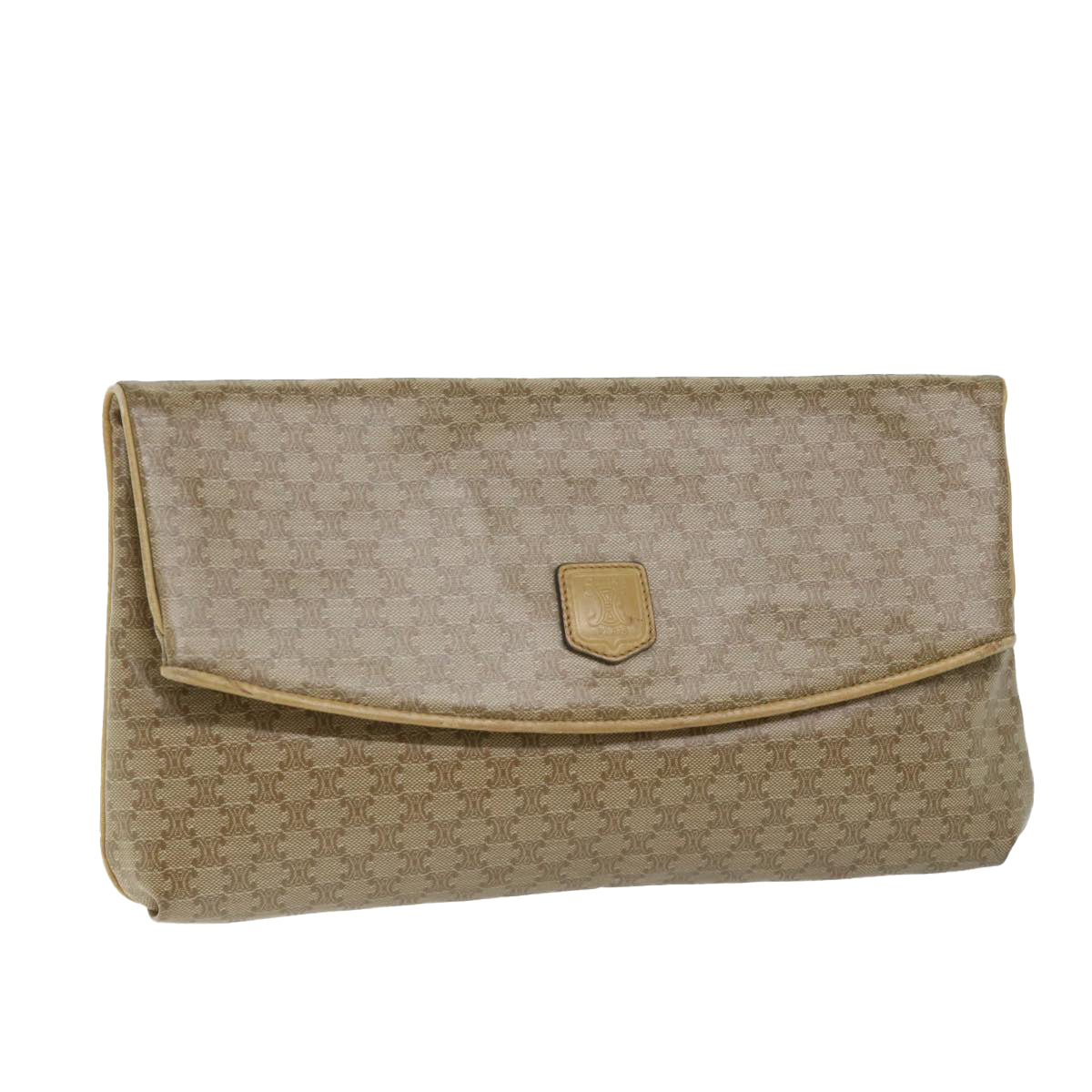 Luxury CELINE Macadam Canvas Clutch Bag Beige  fm2889