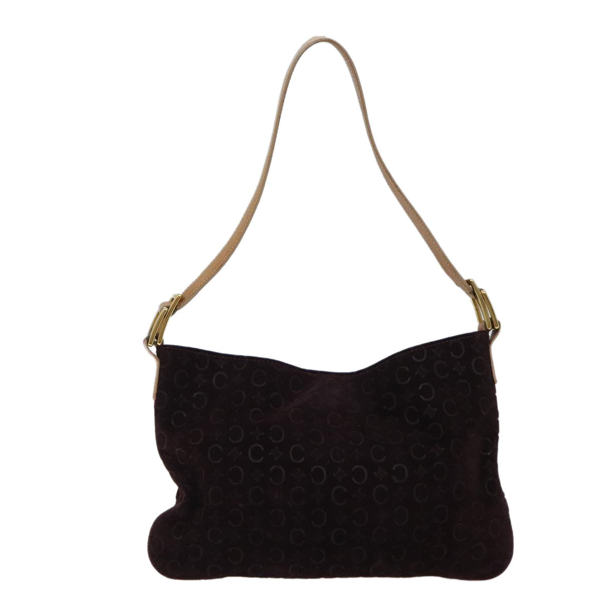 Luxury CELINE C Macadam Canvas Shoulder Bag Bordeaux  fm3341