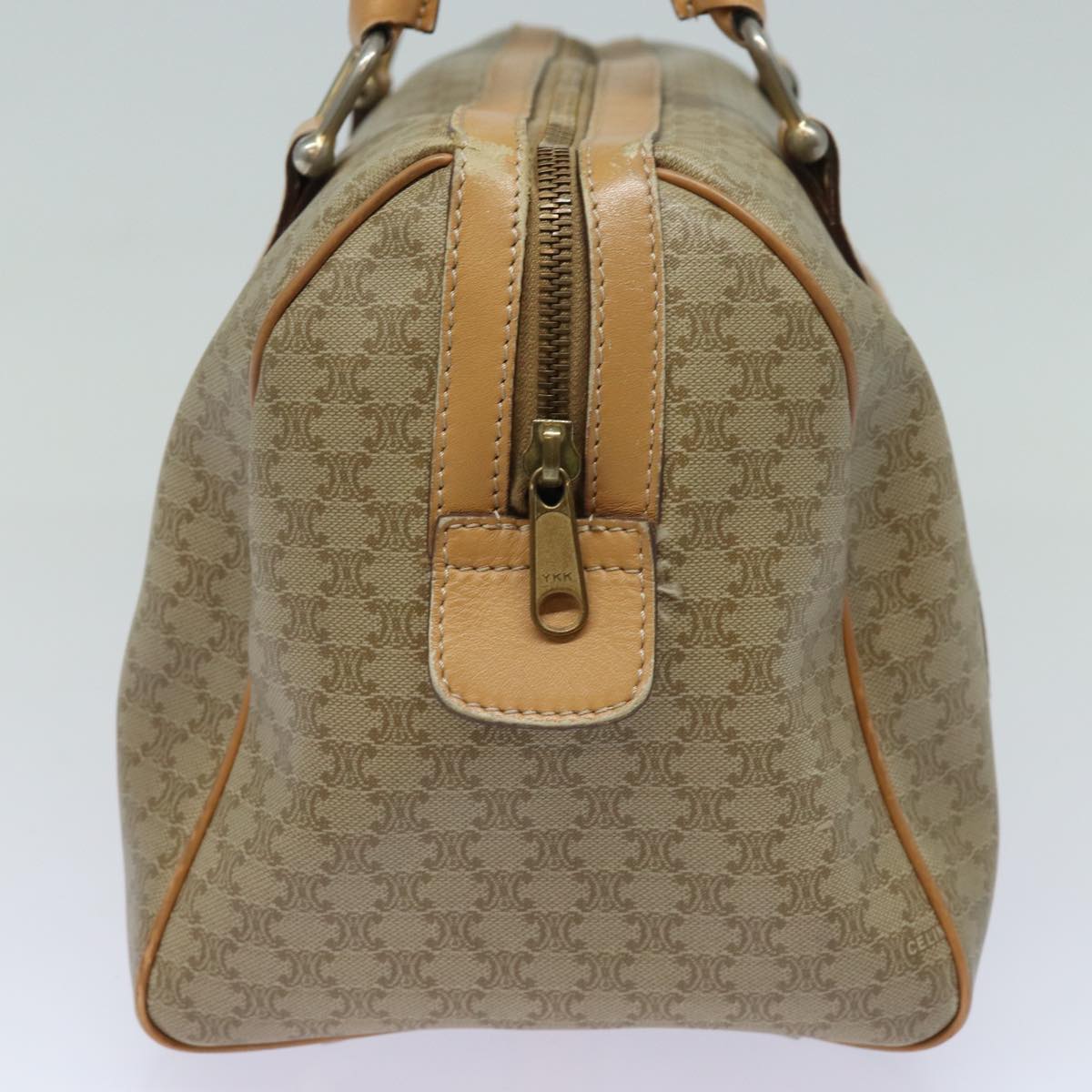 Luxury CELINE Macadam Canvas Boston Bag Beige  fm3561
