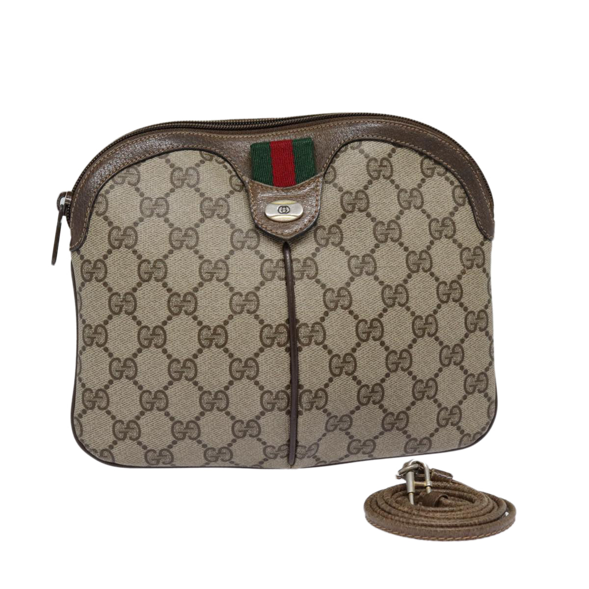 Gucci Leather Canvas Shoulder Bag