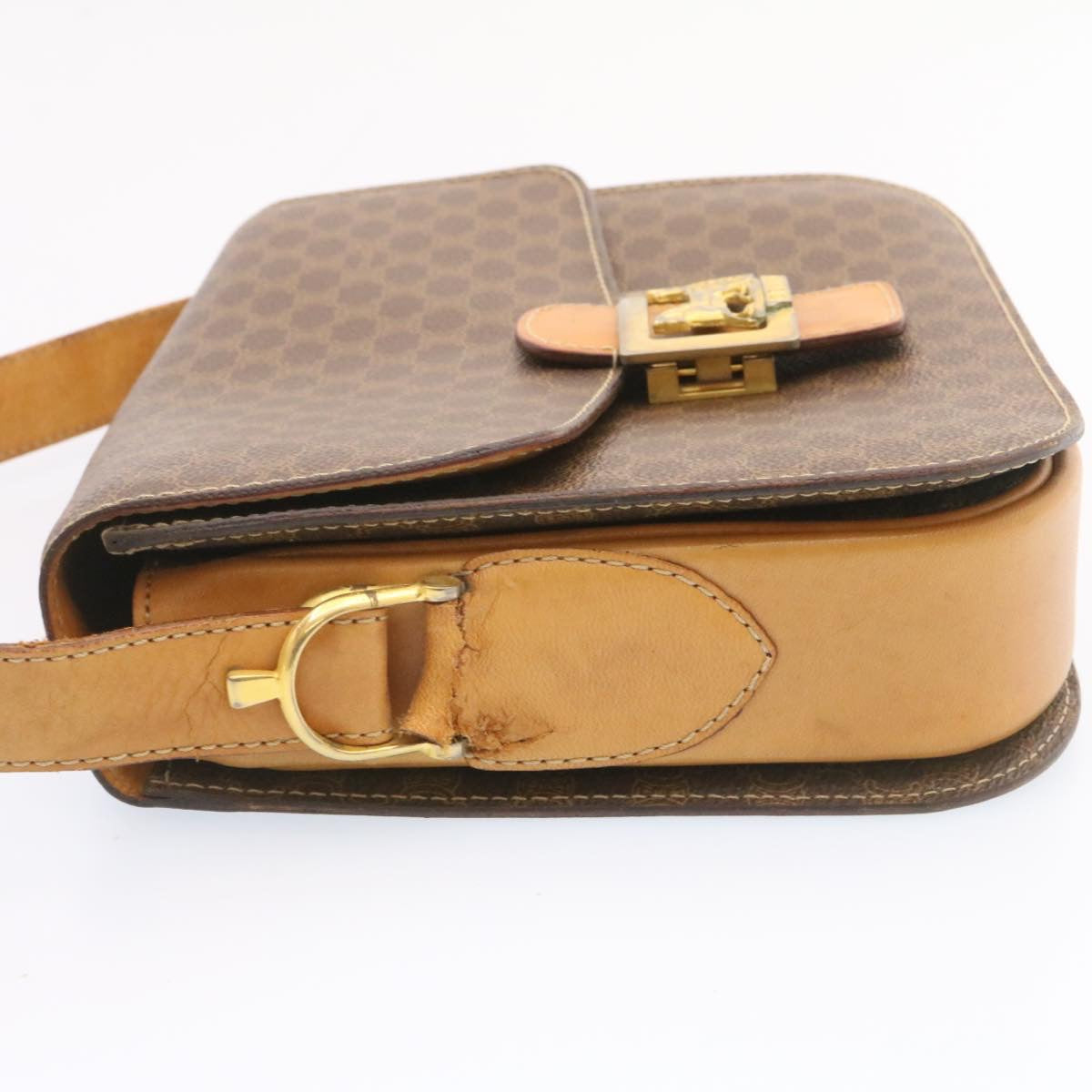 Luxury CELINE Horse Carriage Macadam Canvas Shoulder Bag Brown  fm673