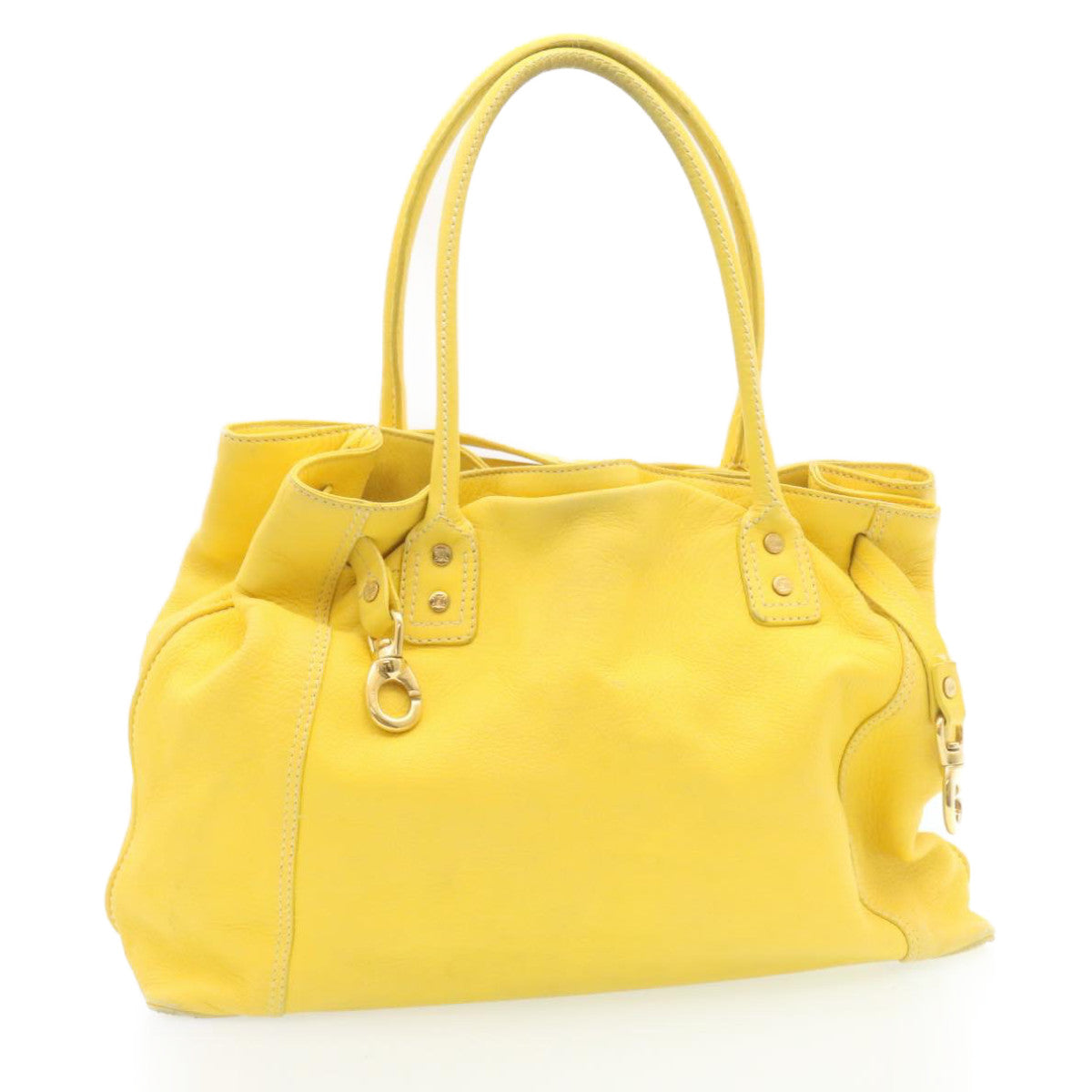 Luxury CELINE Shoulder Bag Leather Yellow  fm965