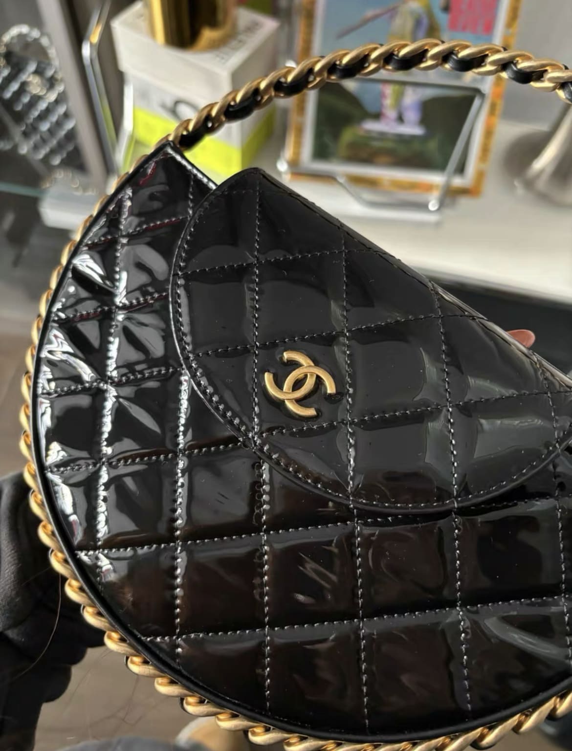 Chanel23k patent leather hula hoop latest model Brand new and un