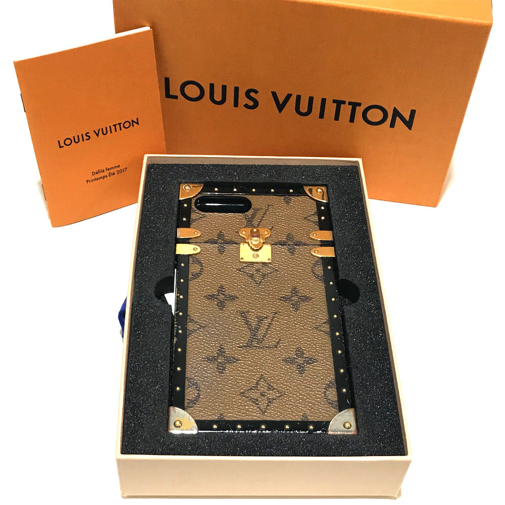LOUIS VUITTON iPhone case M64487 Monogram Reverse Canvas, Plastic Brown Monogram reverse i Trunk iPhone 7+ Women