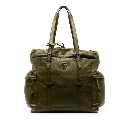 Gucci Drawstring Tote Leather Tote Bag