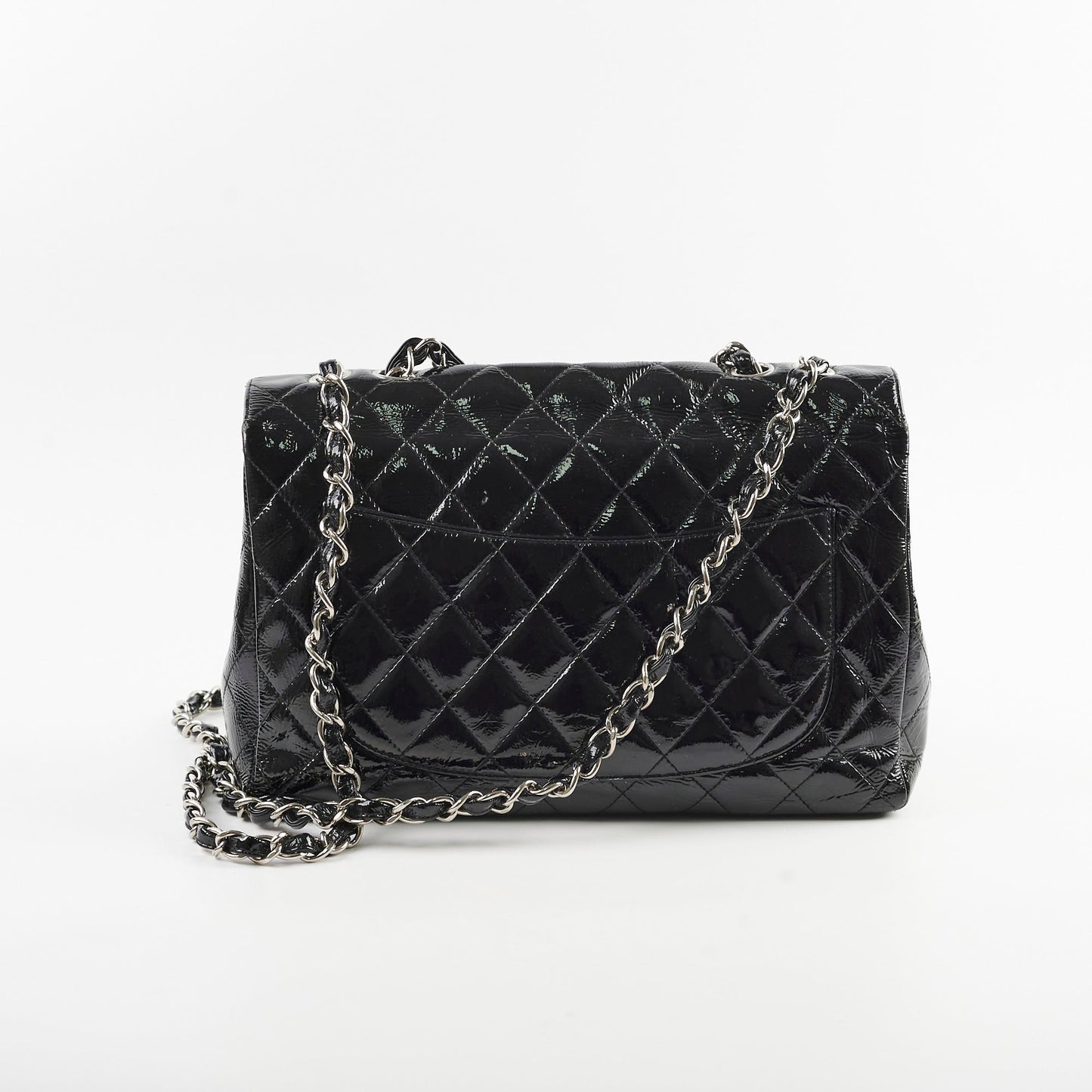 Chanel Jumbo Single Flap Patent Black - Series 11