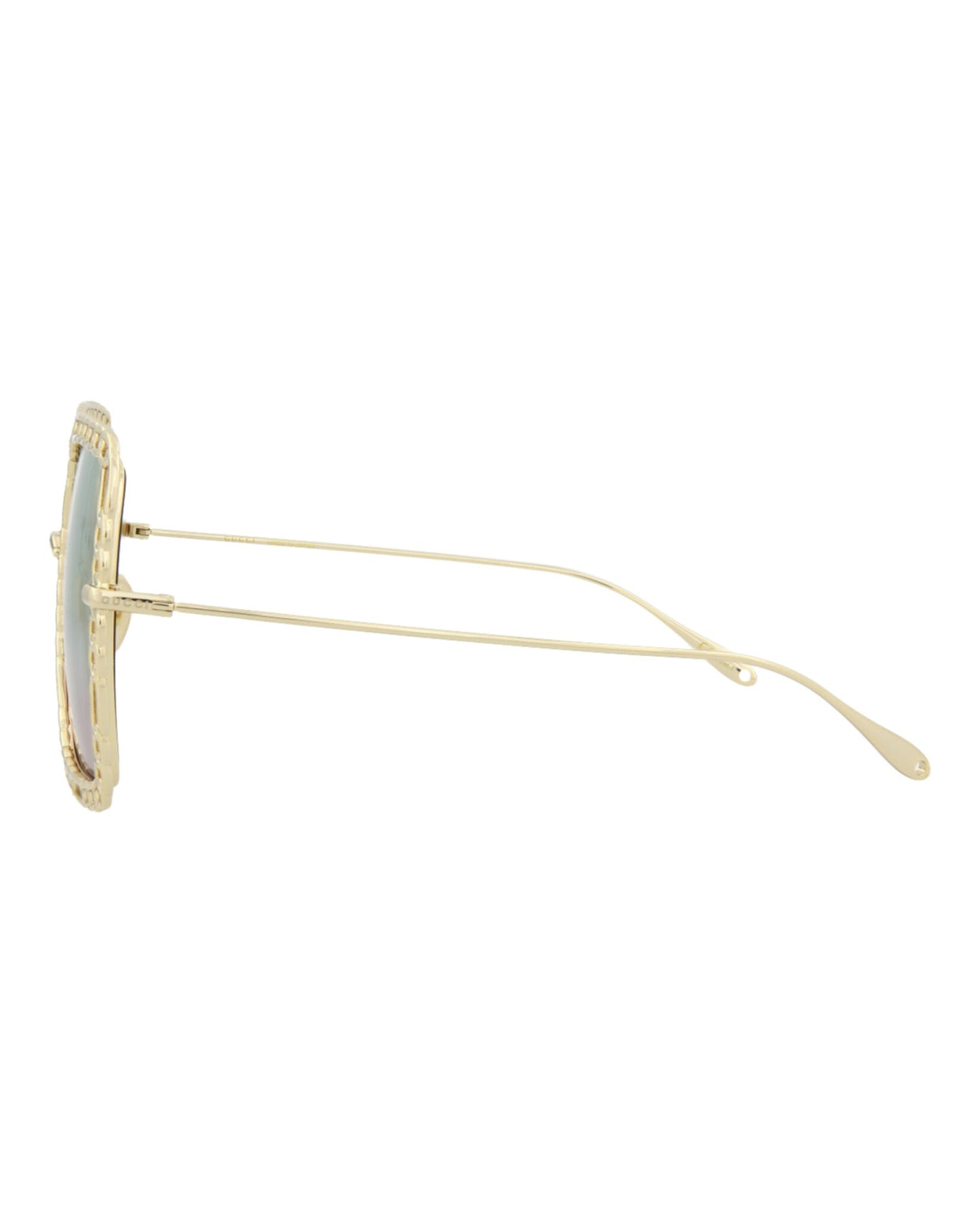 Gucci Womens Square/Rectangle Gold Gold Light Blue Fashion Designer Eyewear