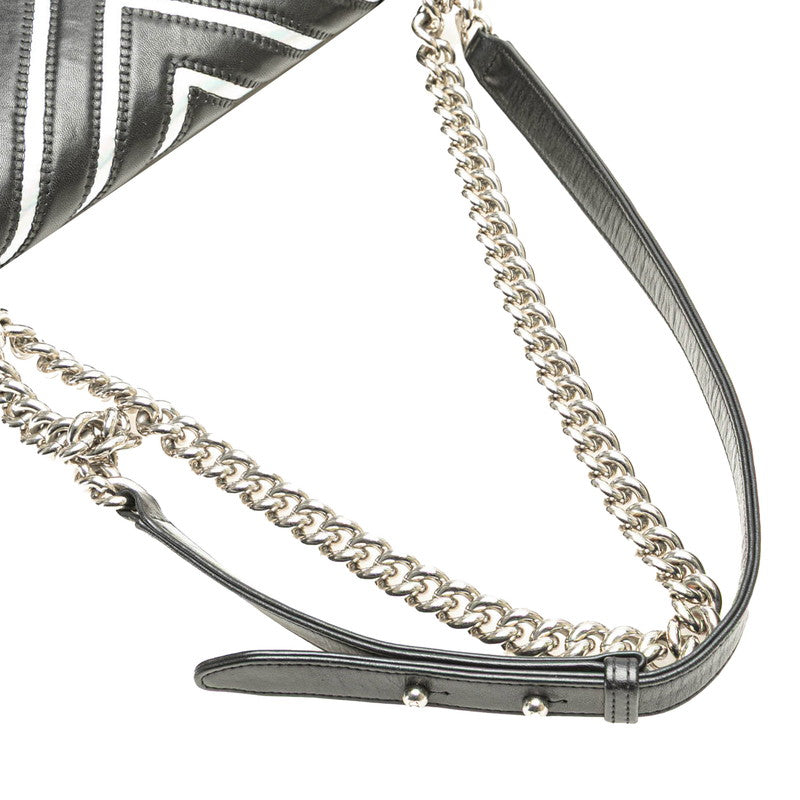 Chanel Boy Chanel Chevron V Stitch Lambskin Patent Leather Shoulder Bag Classic Flap