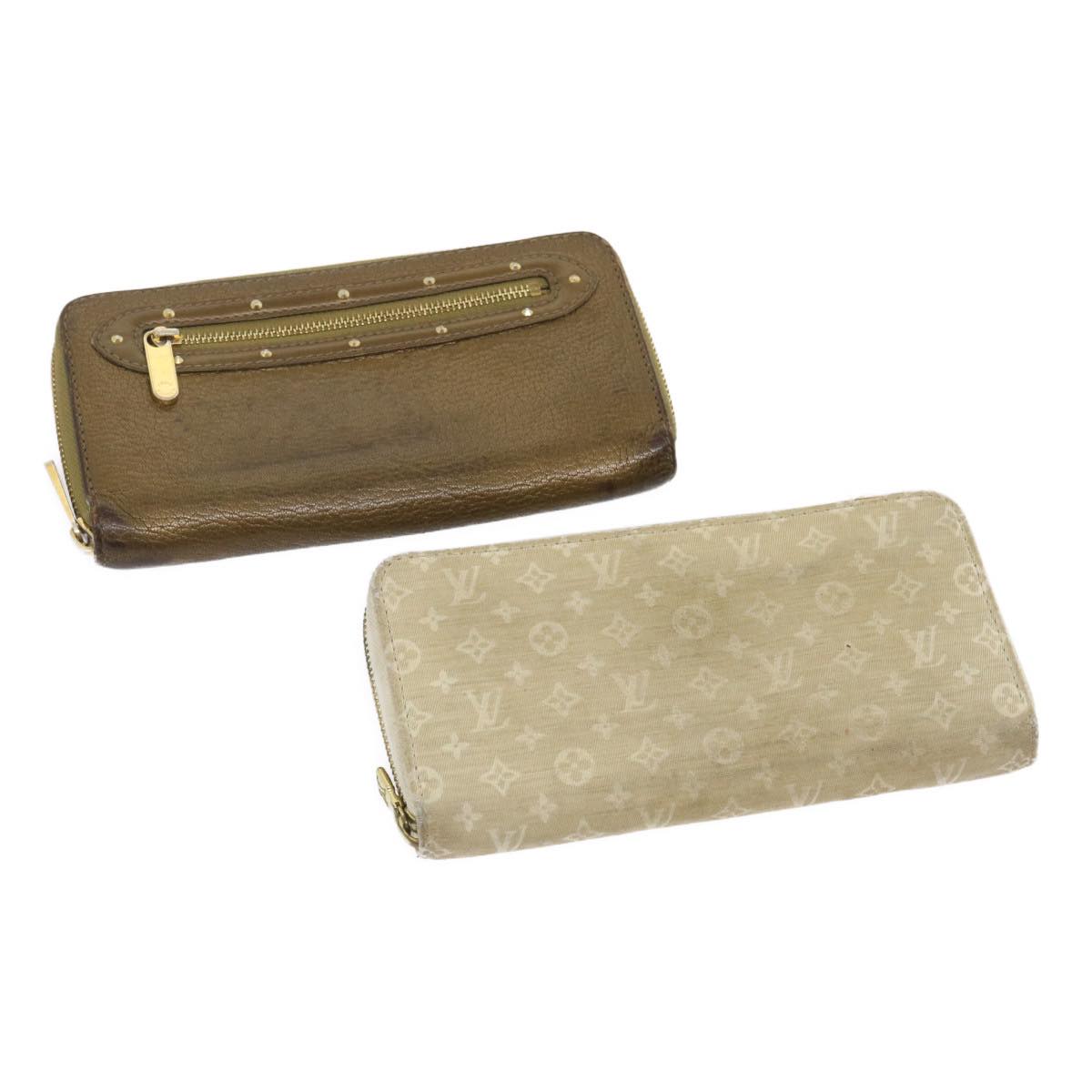 LOUIS VUITTON Monogram Idylle Suhari Zippy Wallet 2Set Gold White LV am2527g