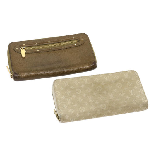 LOUIS VUITTON Monogram Idylle Suhari Zippy Wallet 2Set Gold White LV am2527g