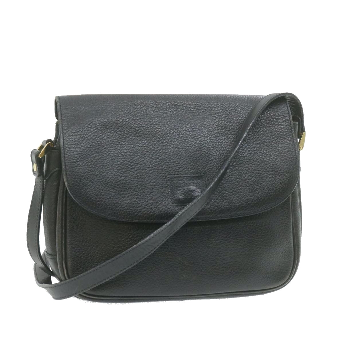 Luxury BurberrySs Nova Check Shoulder Bag Leather Black Auth am636g
