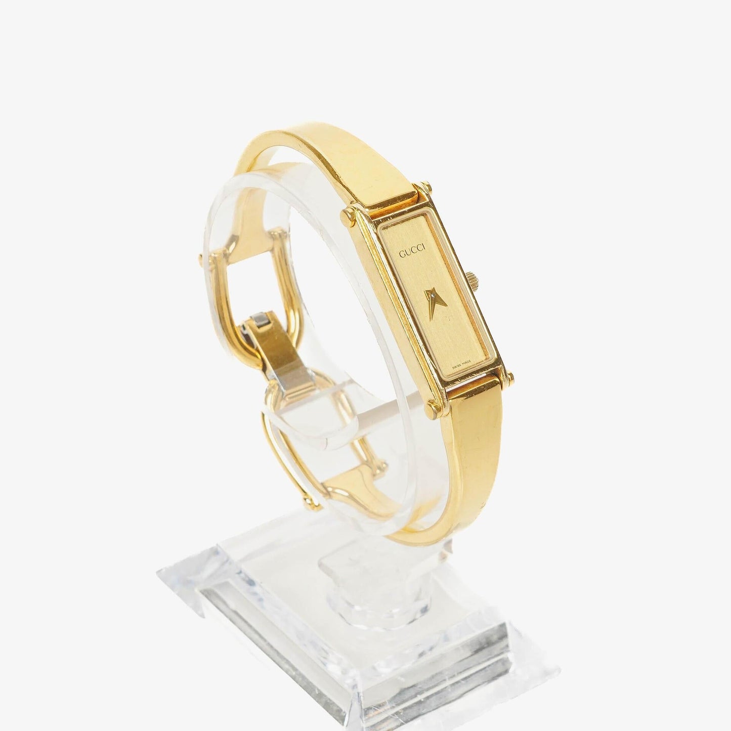 Gucci 1500 Rectangular Gold-Tone Stainless Steel Watch