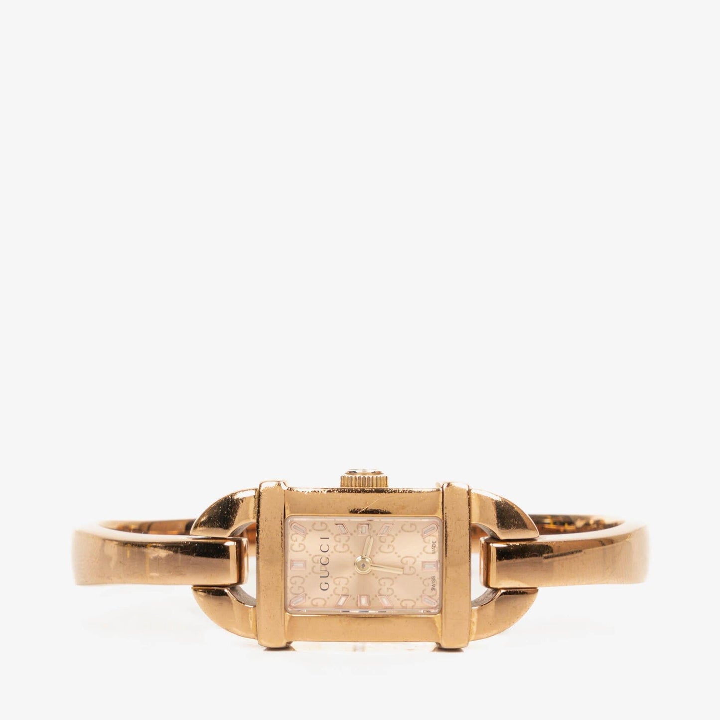 Gucci 6800L GG Dial Bangle Timepiece Gold-Tone Stainless Steel Watch