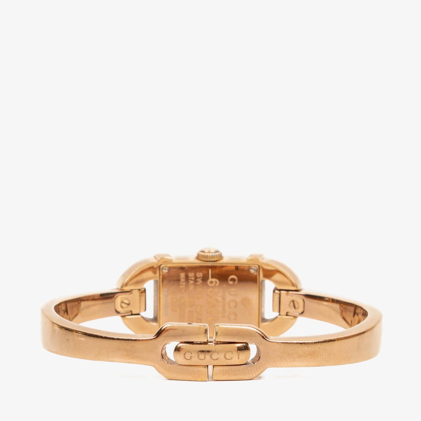 Gucci 6800L GG Dial Bangle Timepiece Gold-Tone Stainless Steel Watch