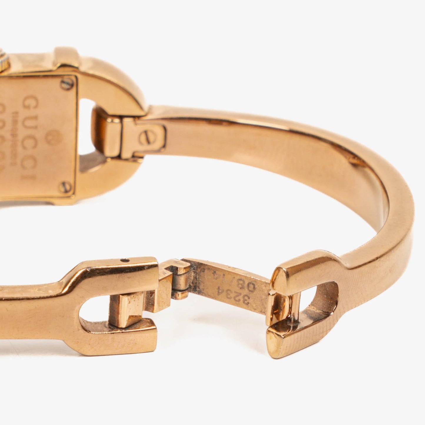Gucci 6800L GG Dial Bangle Timepiece Gold-Tone Stainless Steel Watch