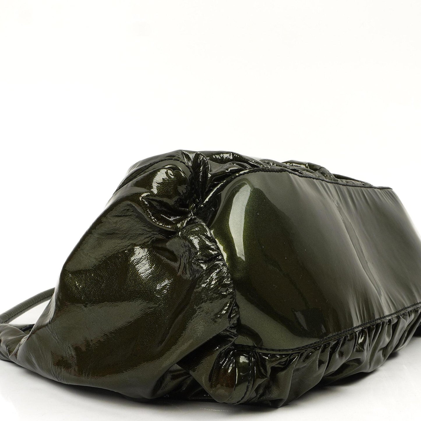 Gucci Abbey D-Ring Olive Green Patent Leather Hobo Bag