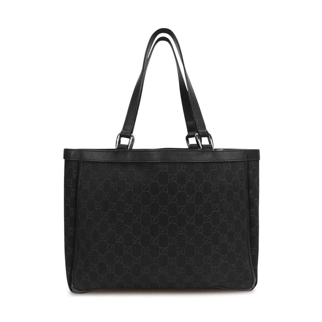 Gucci Monogram Leather Canvas Tote