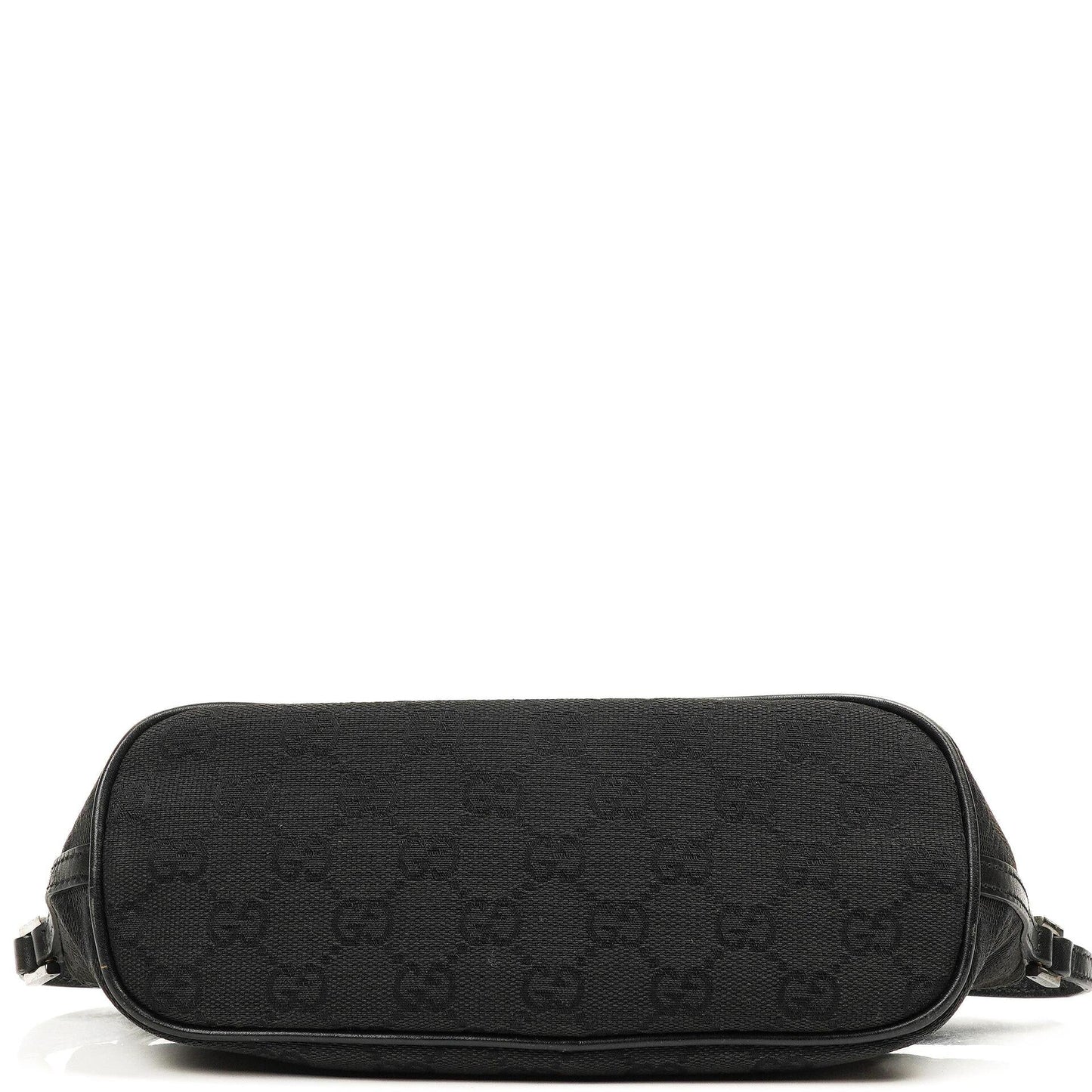 Gucci Baguette Pochette Boat Black GG Monogram Bag