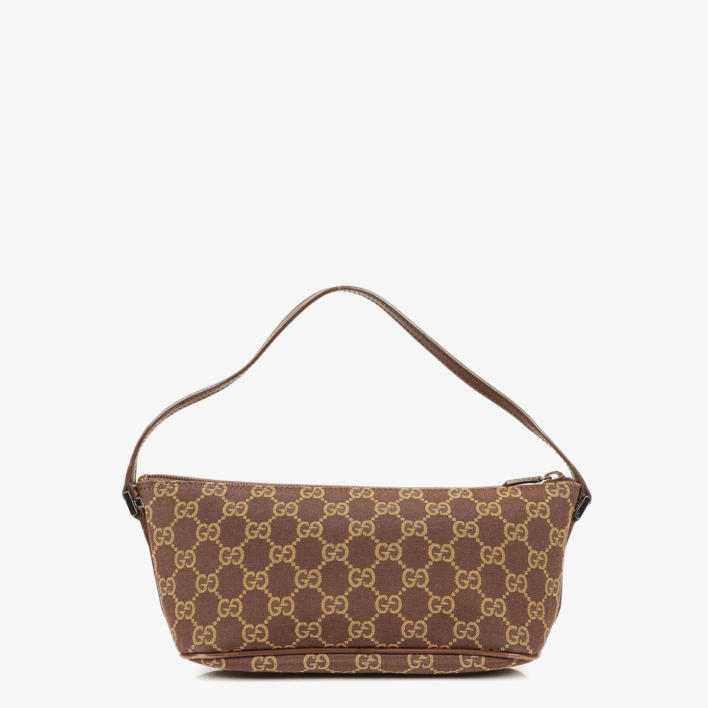 Gucci Baguette Pochette Boat Brown GG Monogram Bag