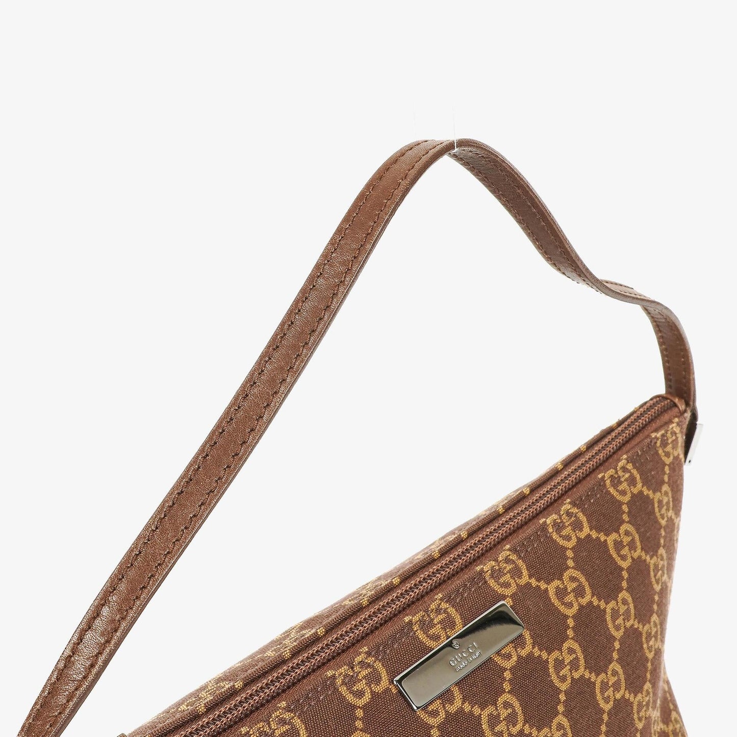 Gucci Baguette Pochette Boat Brown GG Monogram Bag