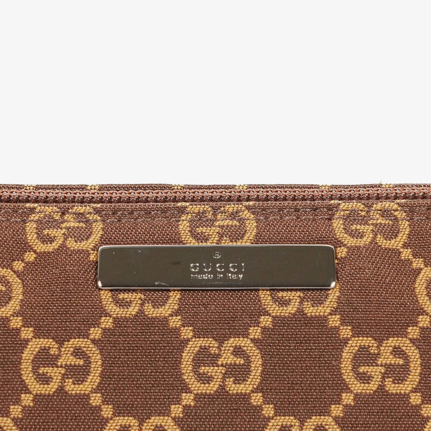 Gucci Baguette Pochette Boat Brown GG Monogram Bag