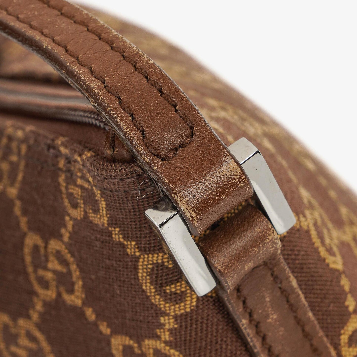 Gucci Baguette Pochette Boat Brown GG Monogram Bag