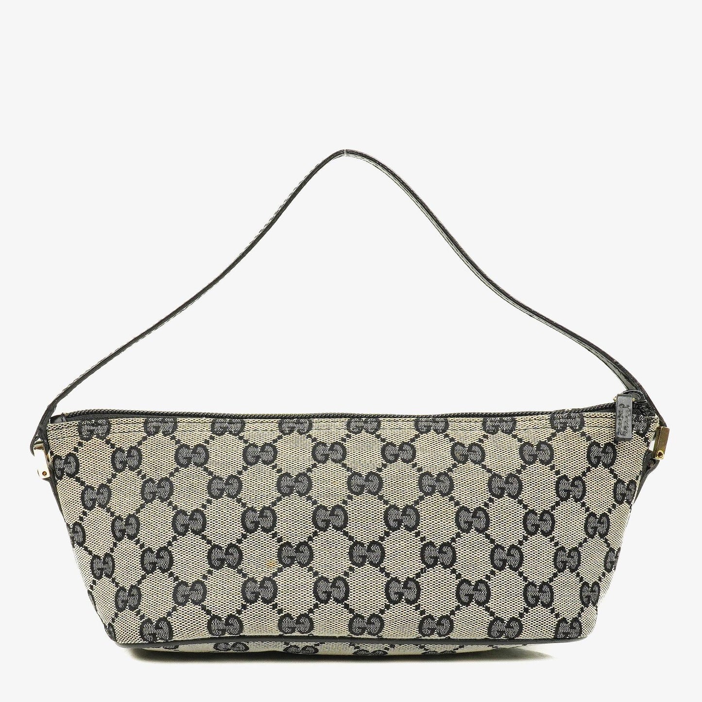 Gucci Baguette Pochette Boat Grey GG Monogram Bag