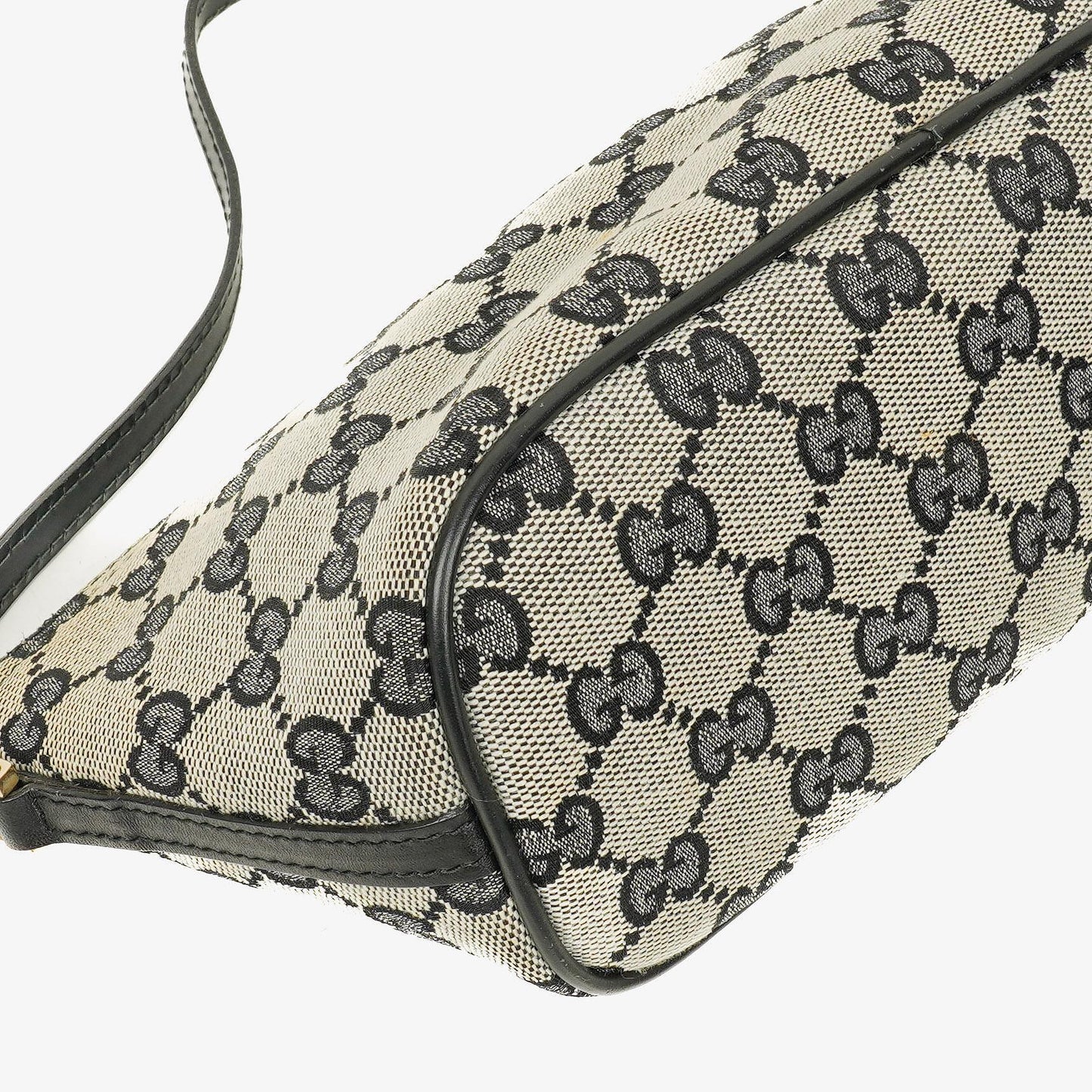 Gucci Baguette Pochette Boat Grey GG Monogram Bag