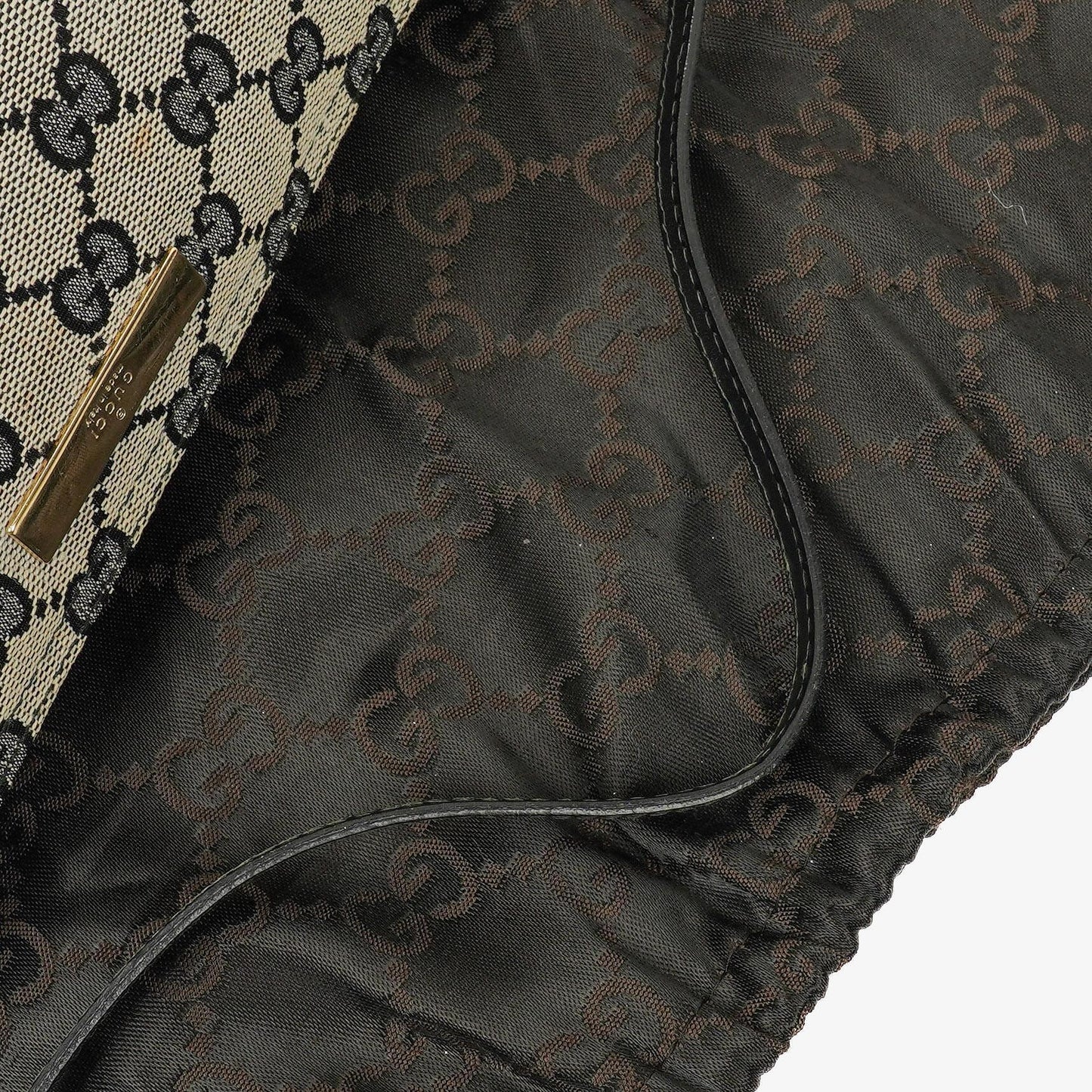 Gucci Baguette Pochette Boat Grey GG Monogram Bag