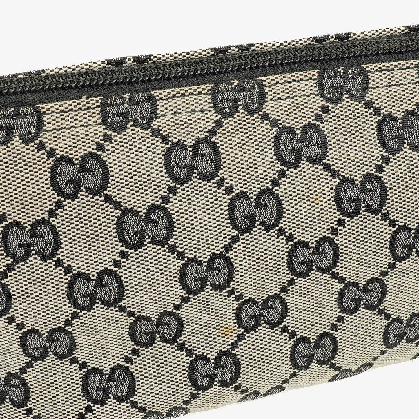 Gucci Baguette Pochette Boat Grey GG Monogram Bag