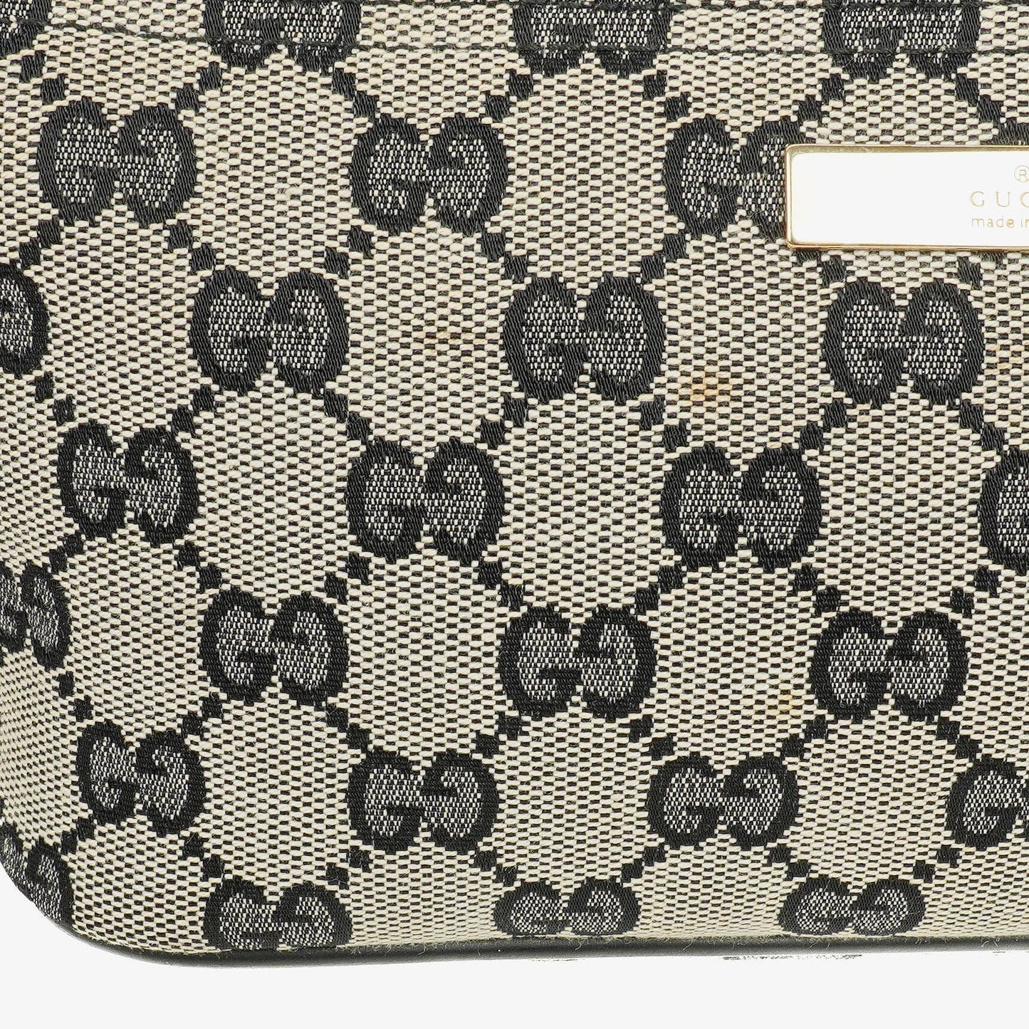 Gucci Baguette Pochette Boat Grey GG Monogram Bag