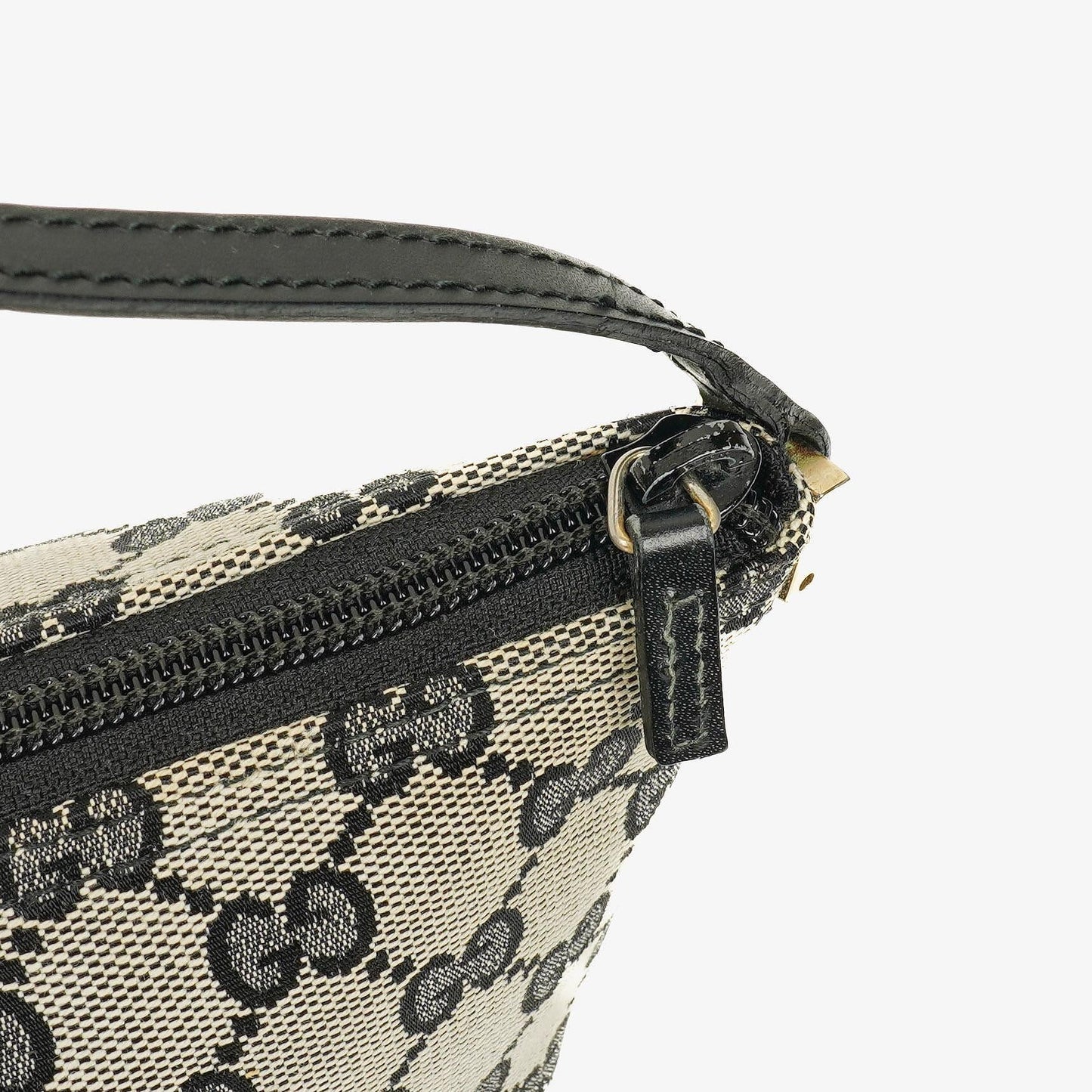 Gucci Baguette Pochette Boat Grey GG Monogram Bag