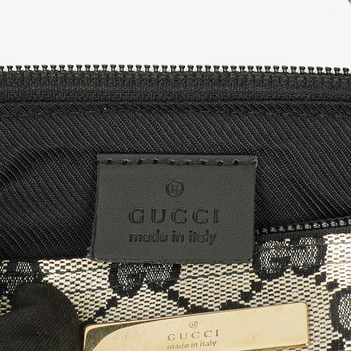 Gucci Baguette Pochette Boat Grey GG Monogram Bag