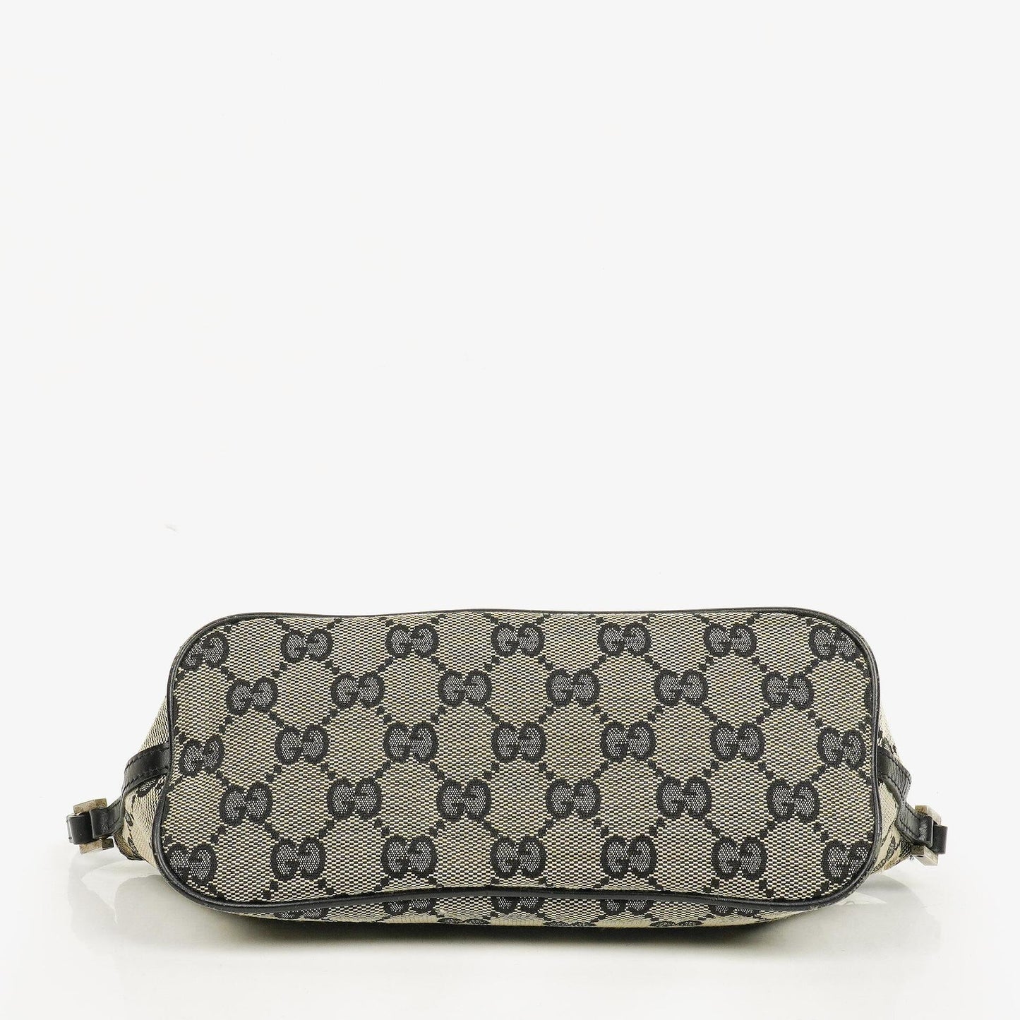 Gucci Baguette Pochette Boat Grey/Black GG Monogram Bag